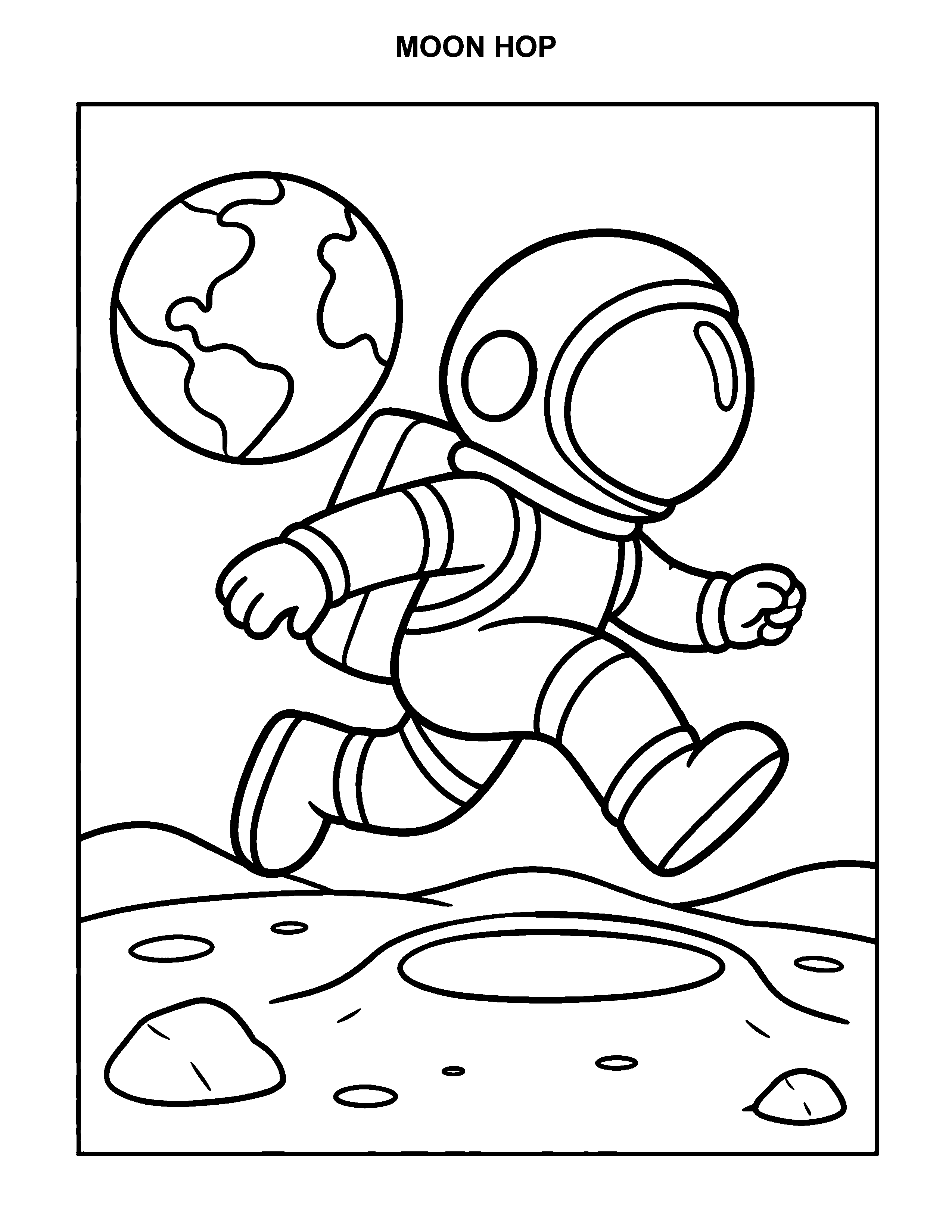 Moon Hop black-and-white printable