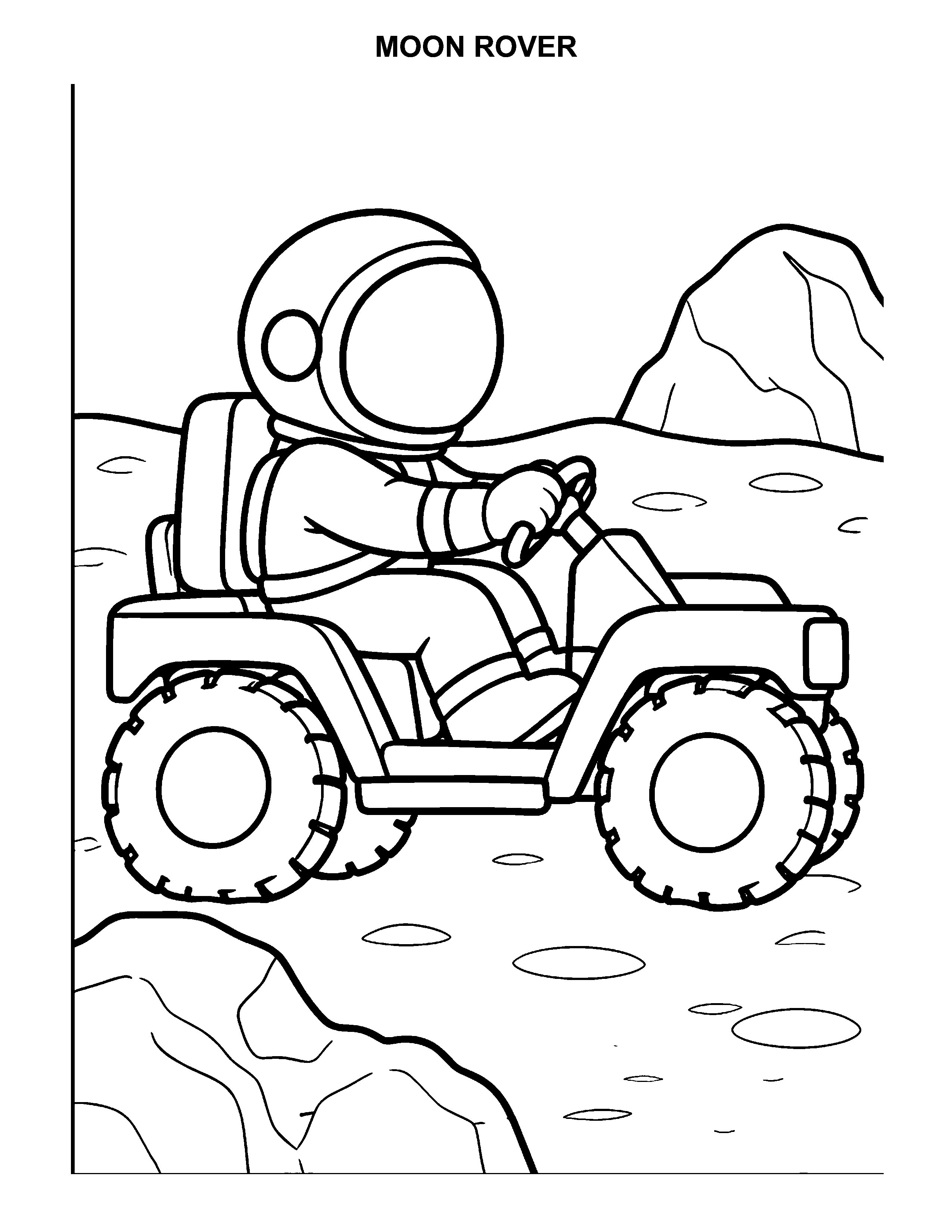 Moon Rover black-and-white printable
