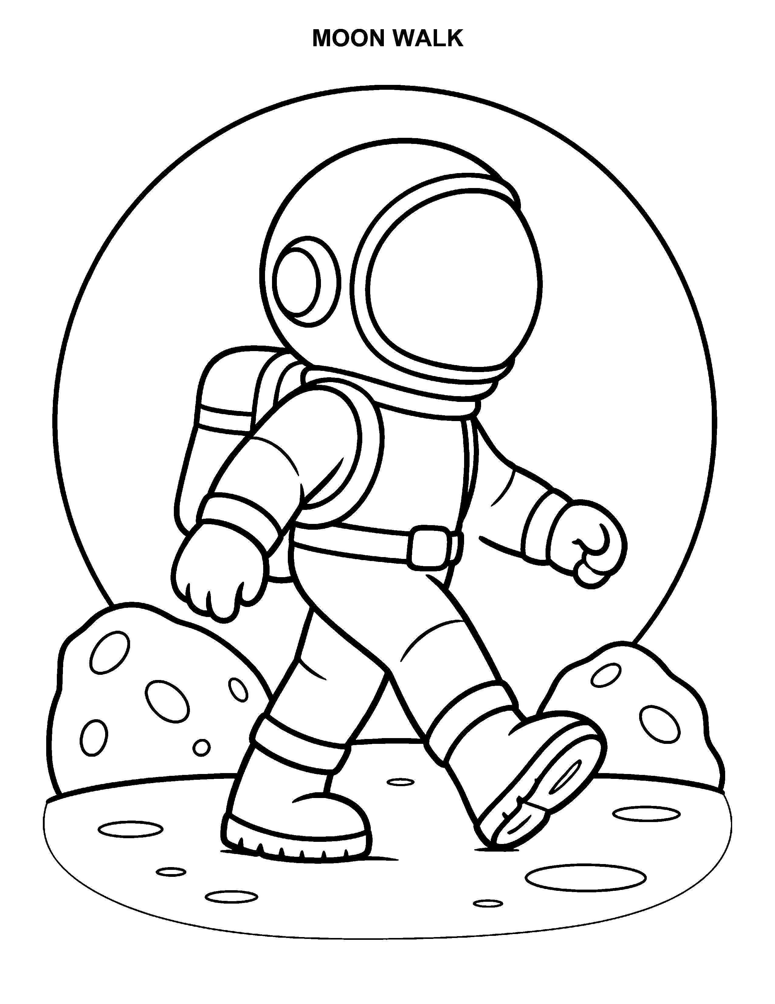 Moon Walk black-and-white printable