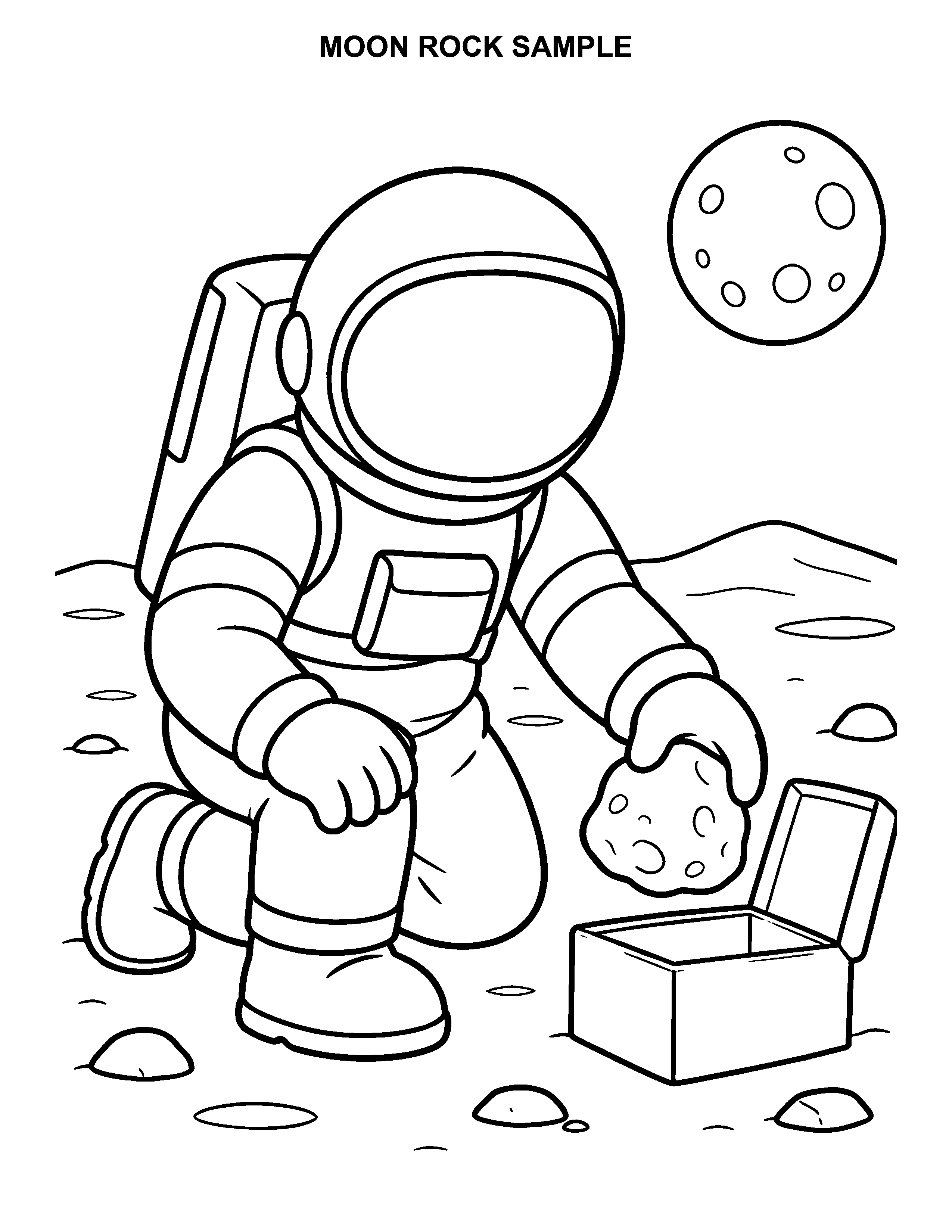 Moon Rock Sample black-and-white printable