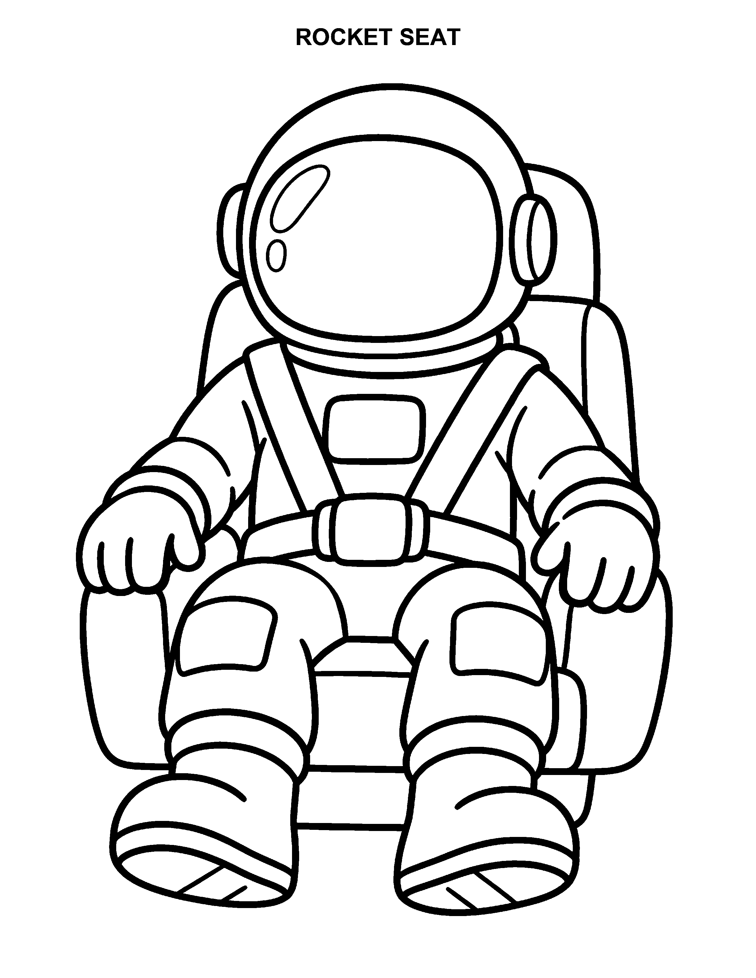 Rocket Seat black-and-white printable
