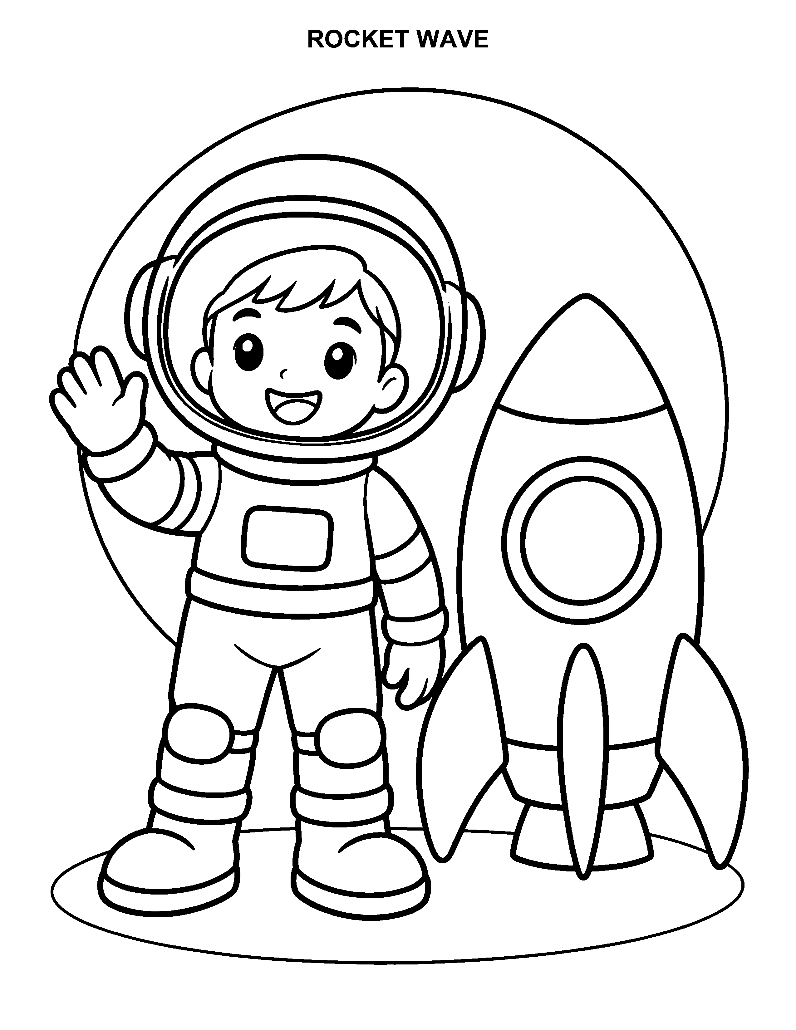 Rocket Wave black-and-white printable