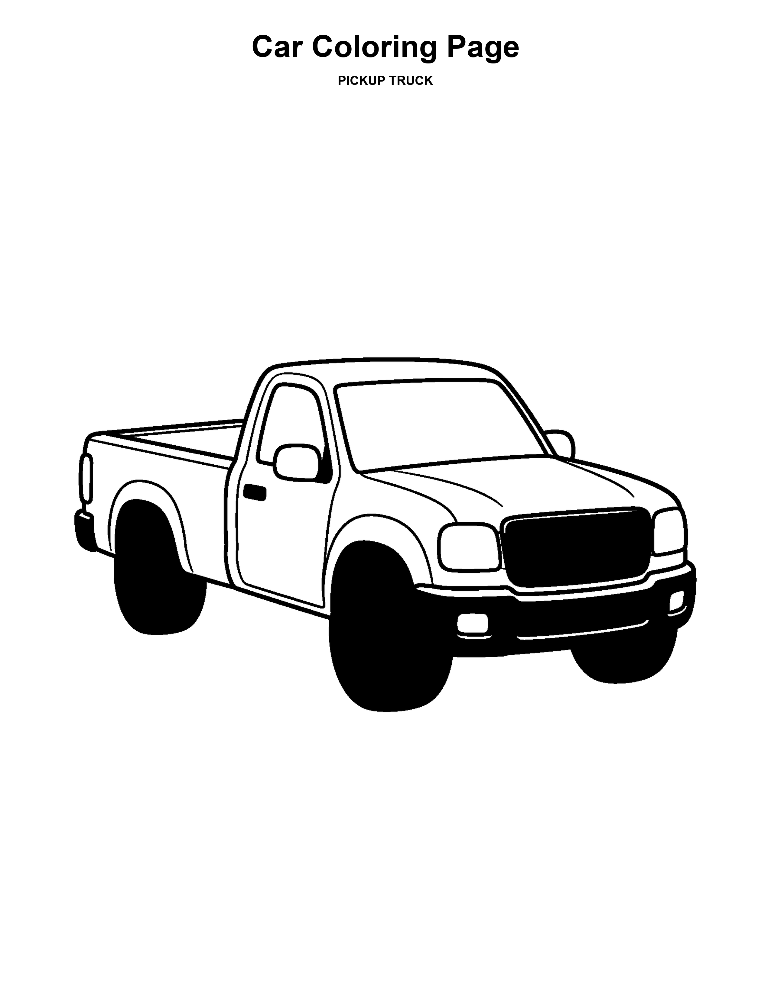 Pickup Truck black-and-white coloring page