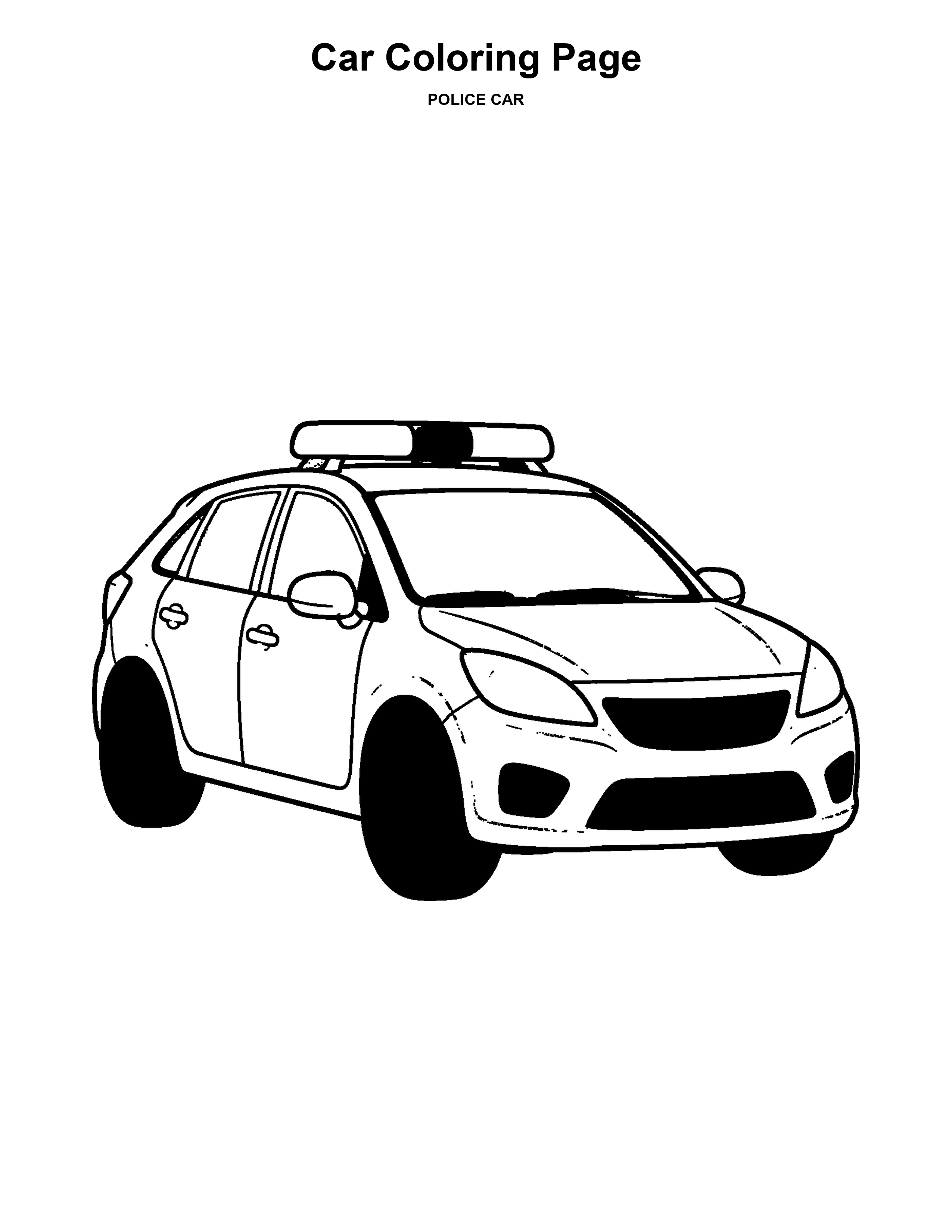 Police Car black-and-white coloring page