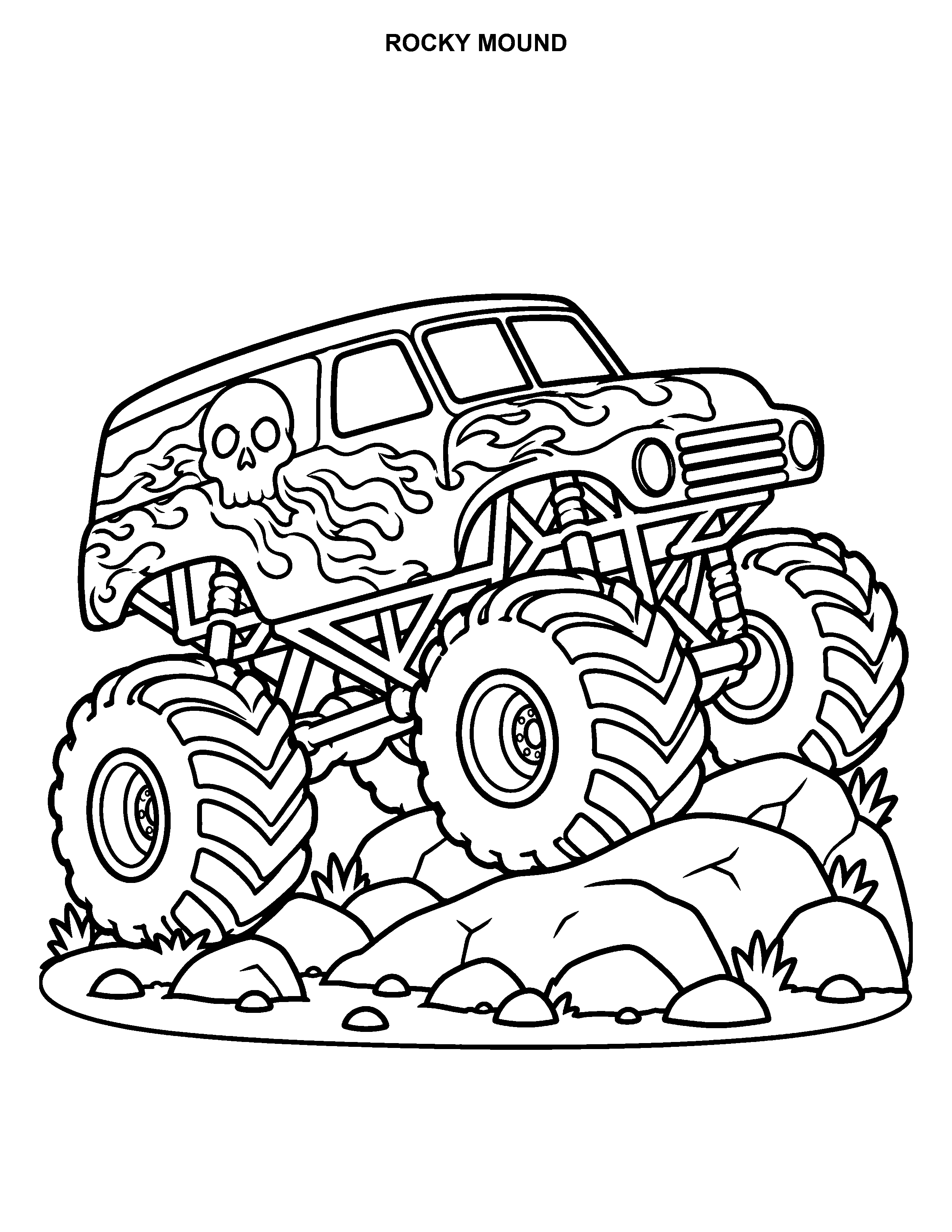 Rocky Mound printable black-and-white coloring page