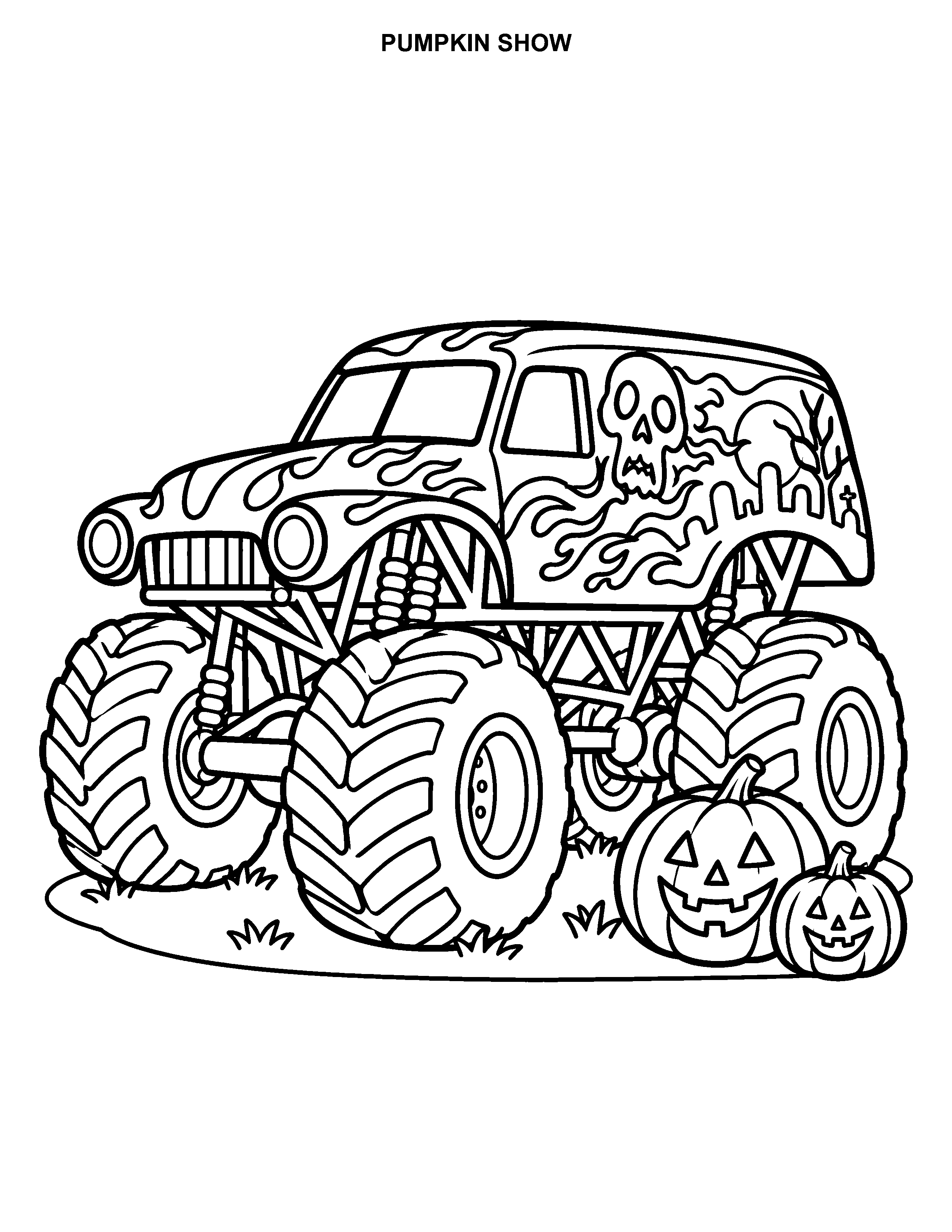 Pumpkin Show printable black-and-white coloring page