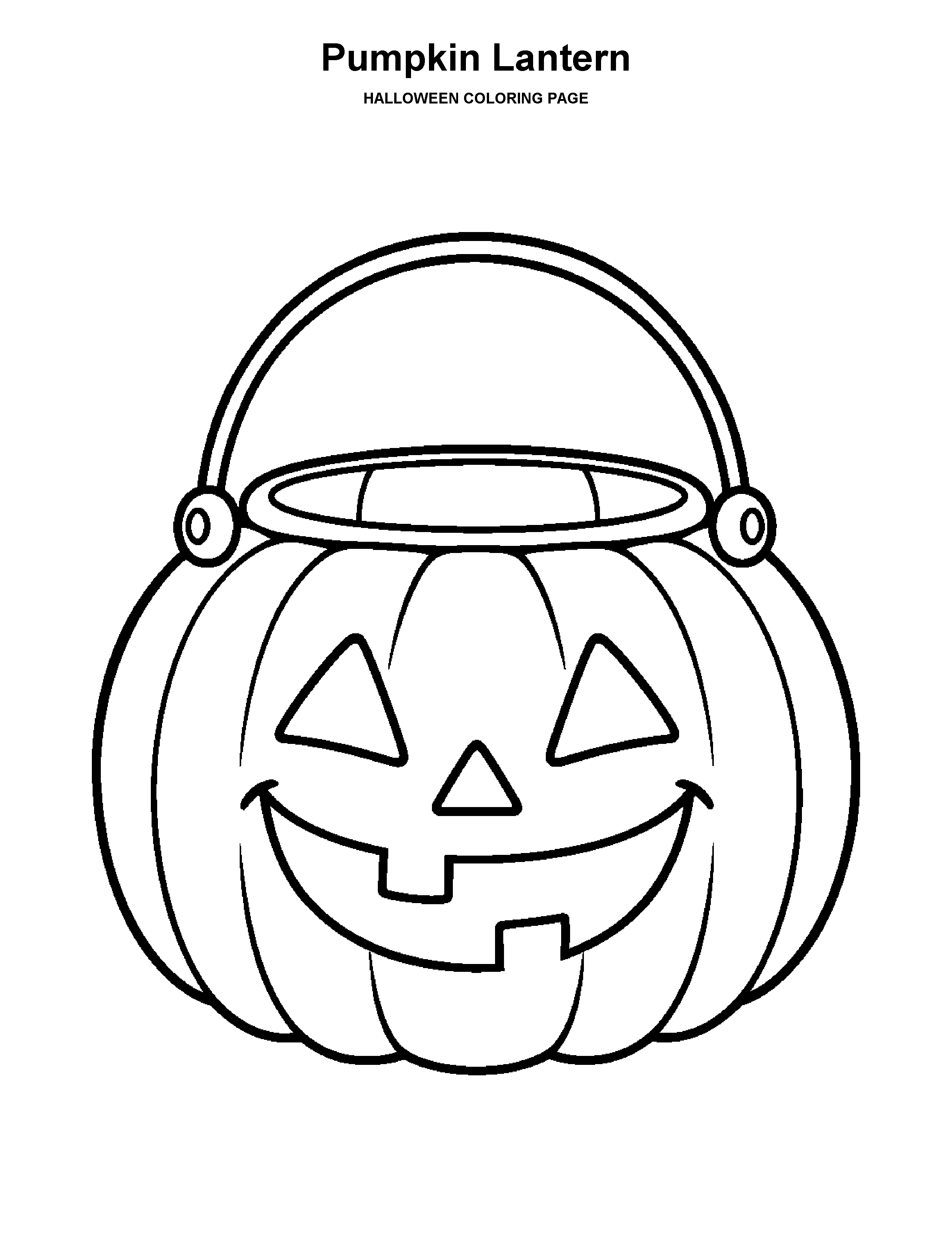 Pumpkin Lantern coloring page: A smiling pumpkin lantern glows among a few stars.
