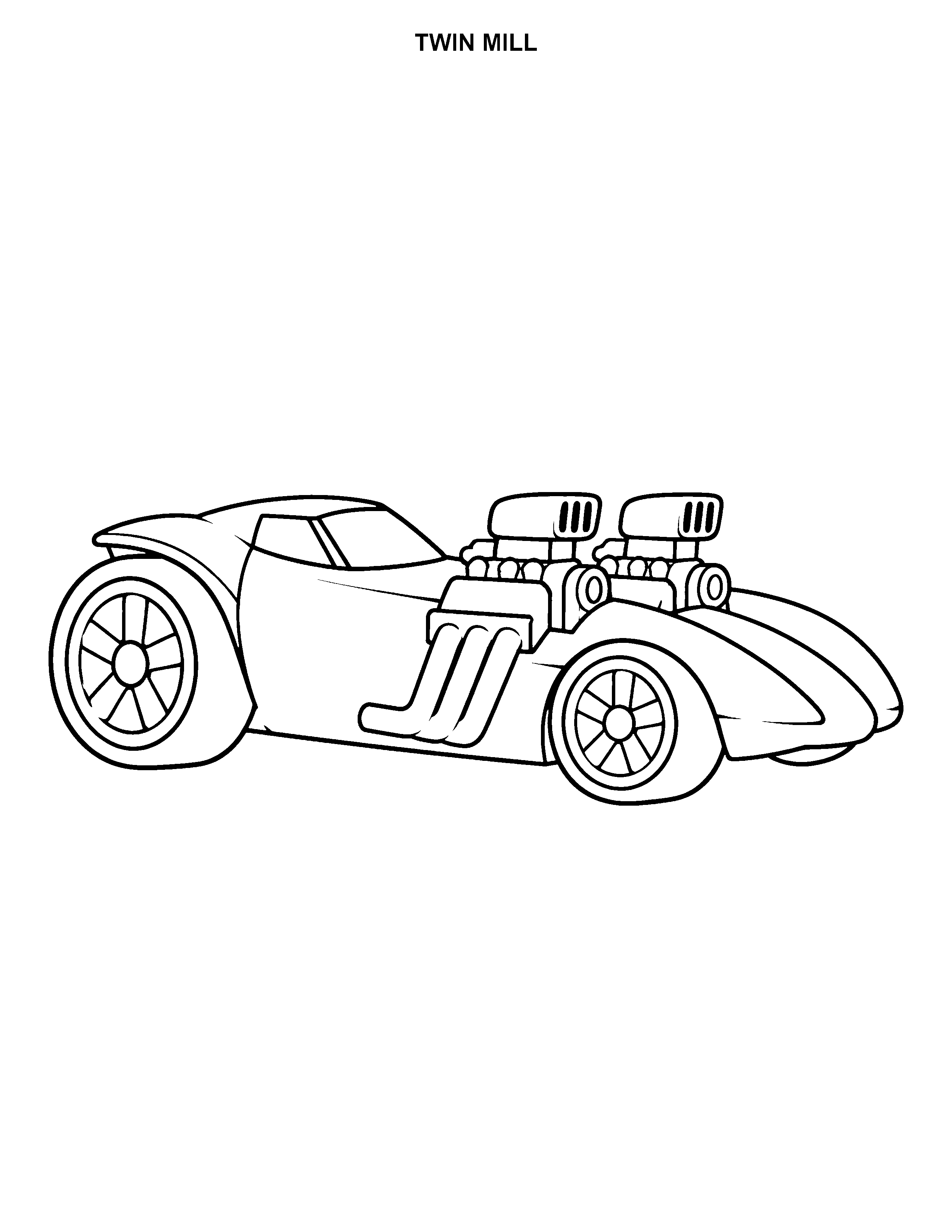 Twin Mill printable black-and-white coloring page