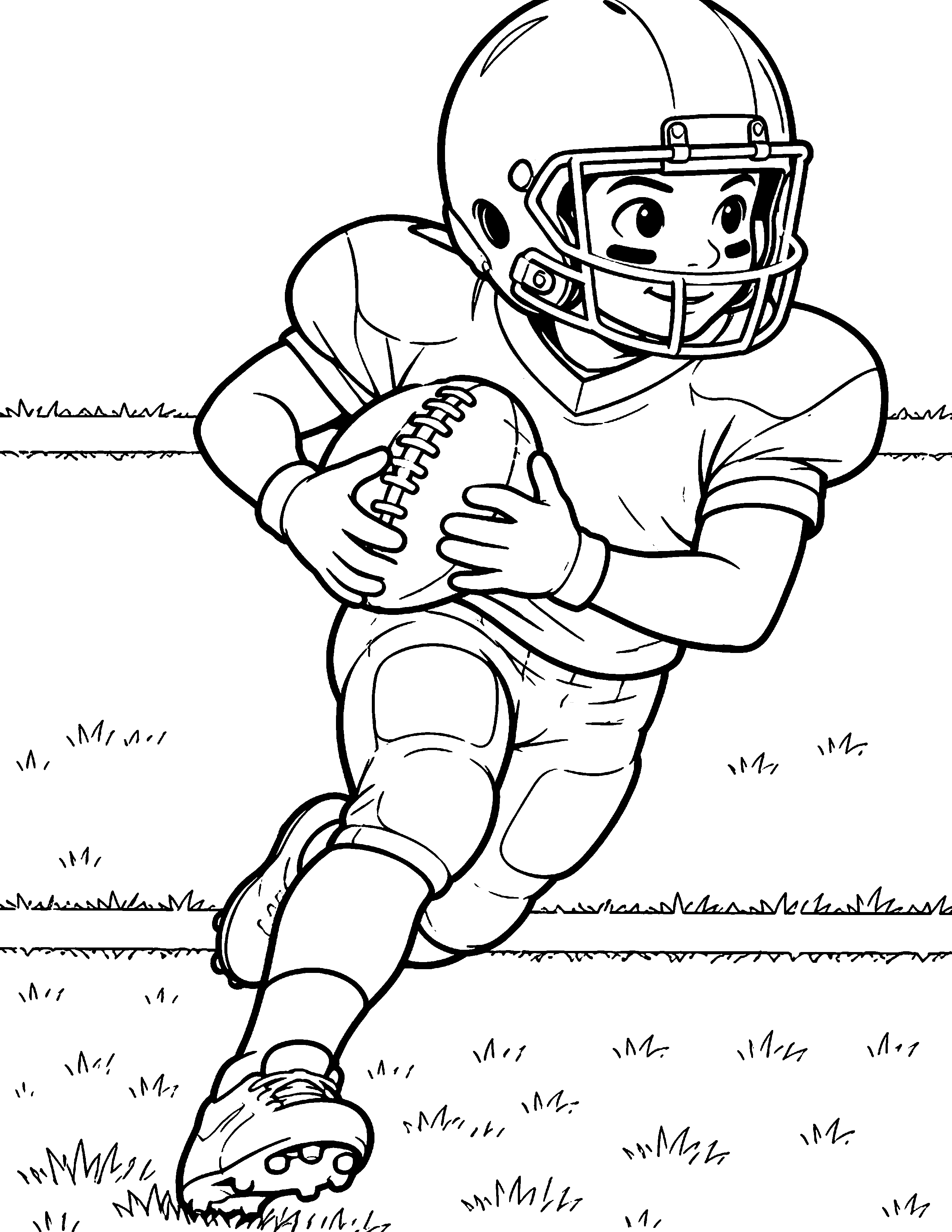 Kickoff Return black-and-white American football coloring page