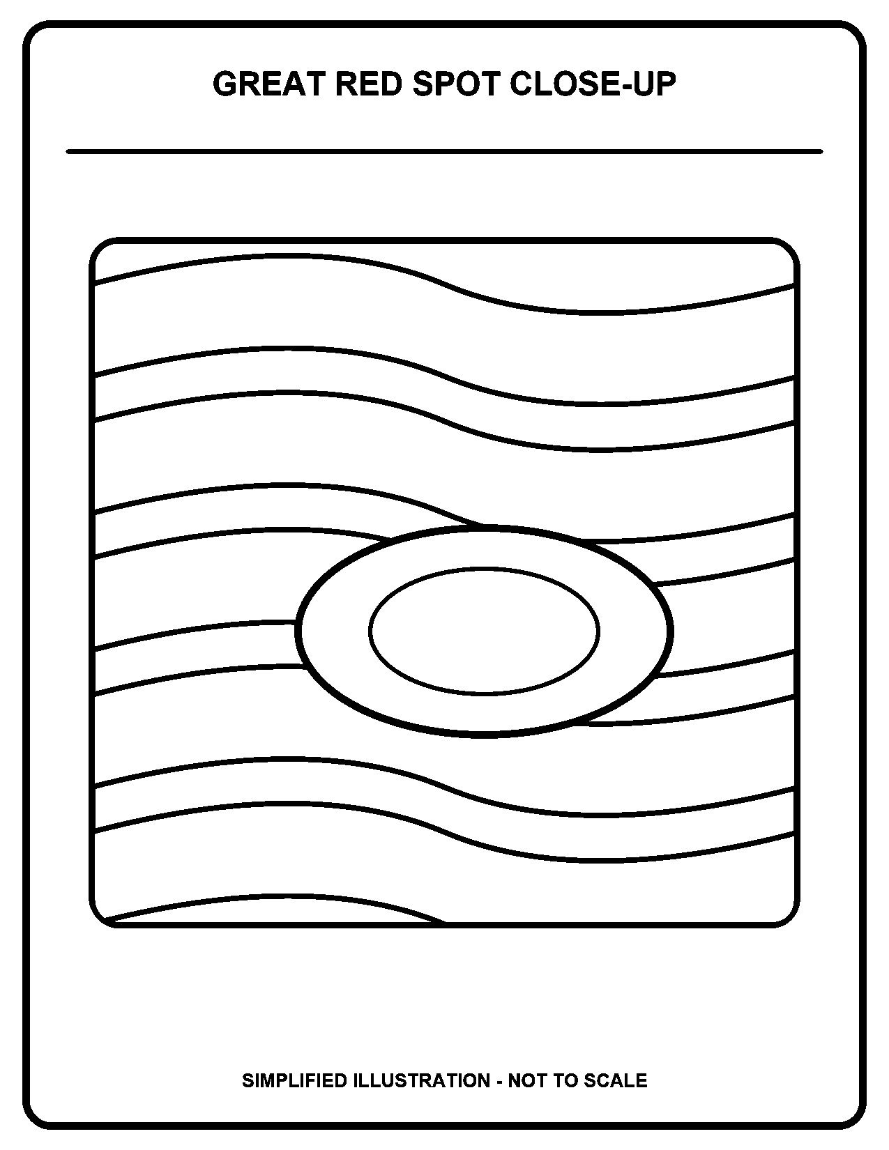 Great Red Spot Close-Up black-and-white coloring page