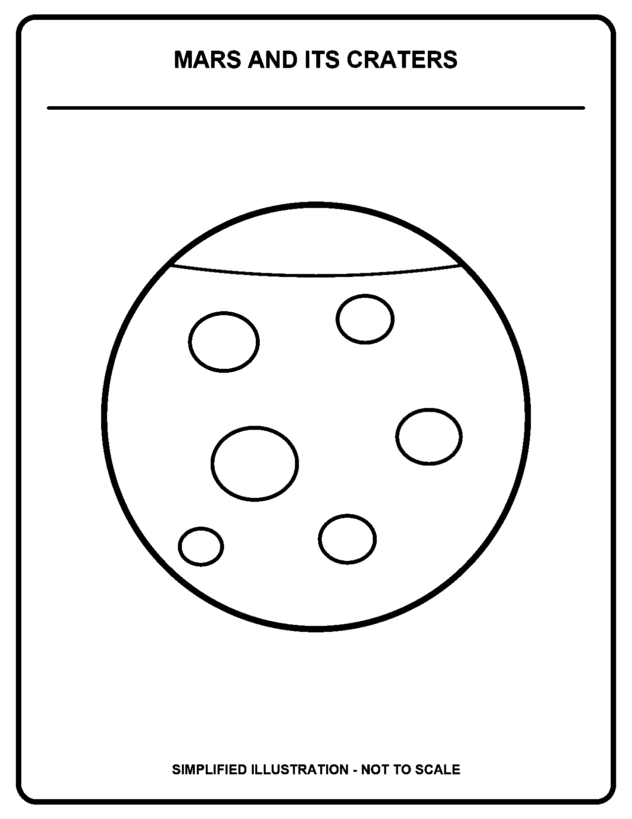 Mars and Its Craters black-and-white coloring page