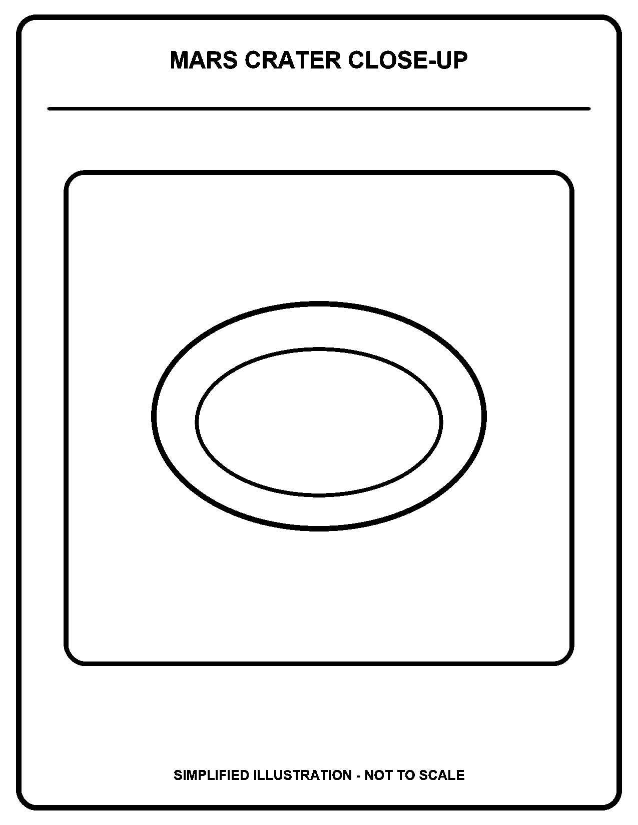 Mars Crater Close-Up black-and-white coloring page