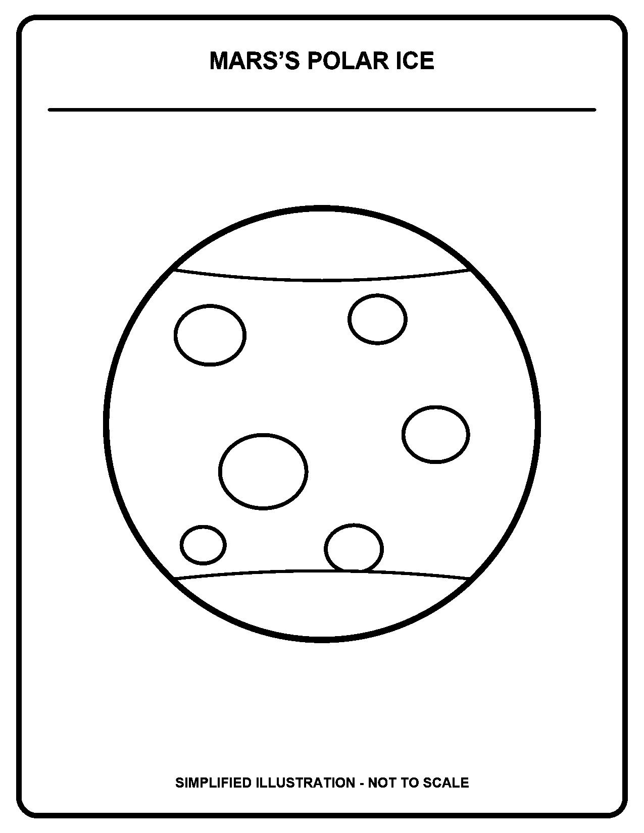 Mars’s Polar Ice black-and-white coloring page