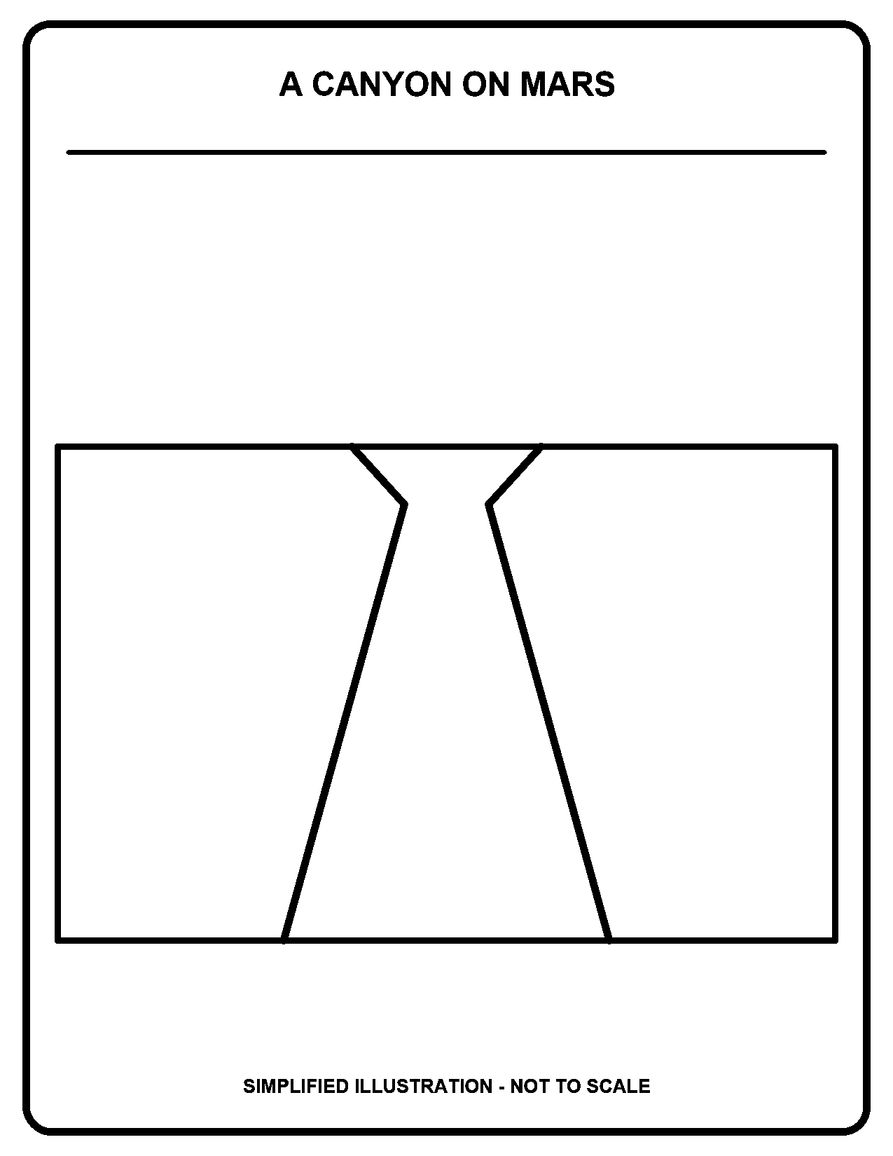 A Canyon on Mars black-and-white coloring page