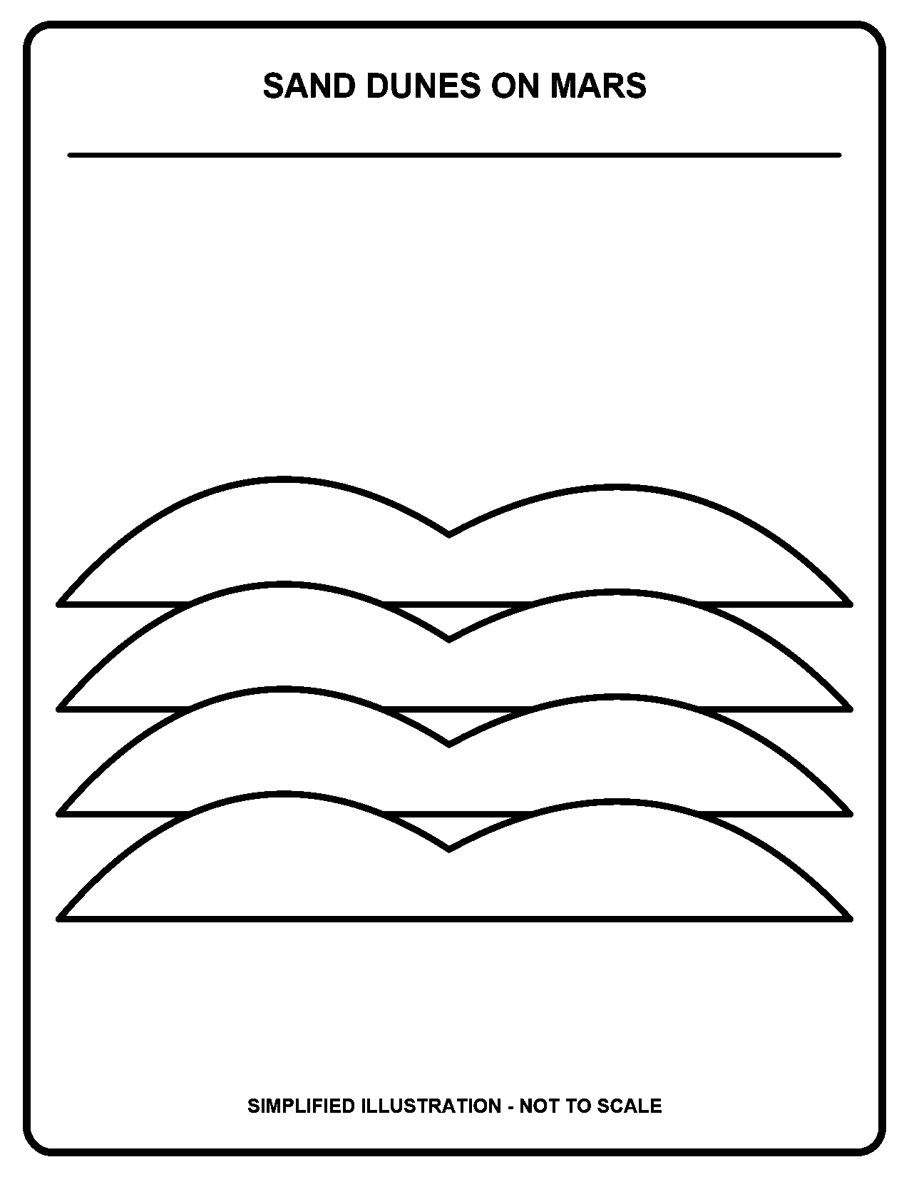 Sand Dunes on Mars black-and-white coloring page