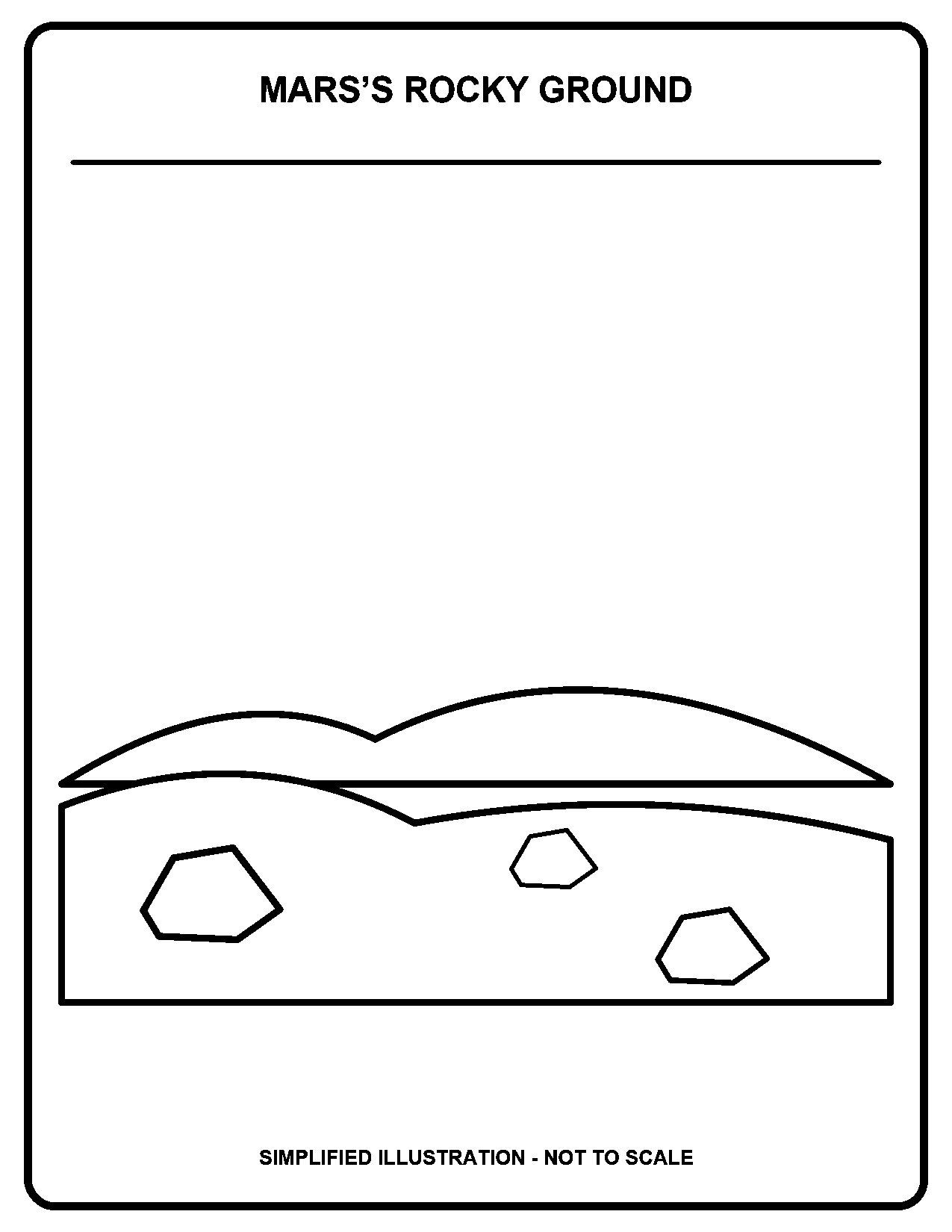 Mars’s Rocky Ground black-and-white coloring page
