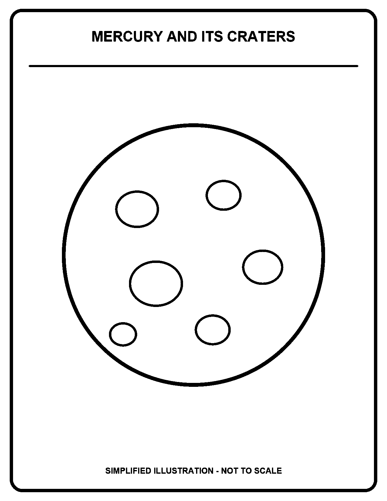 Mercury and Its Craters black-and-white coloring page