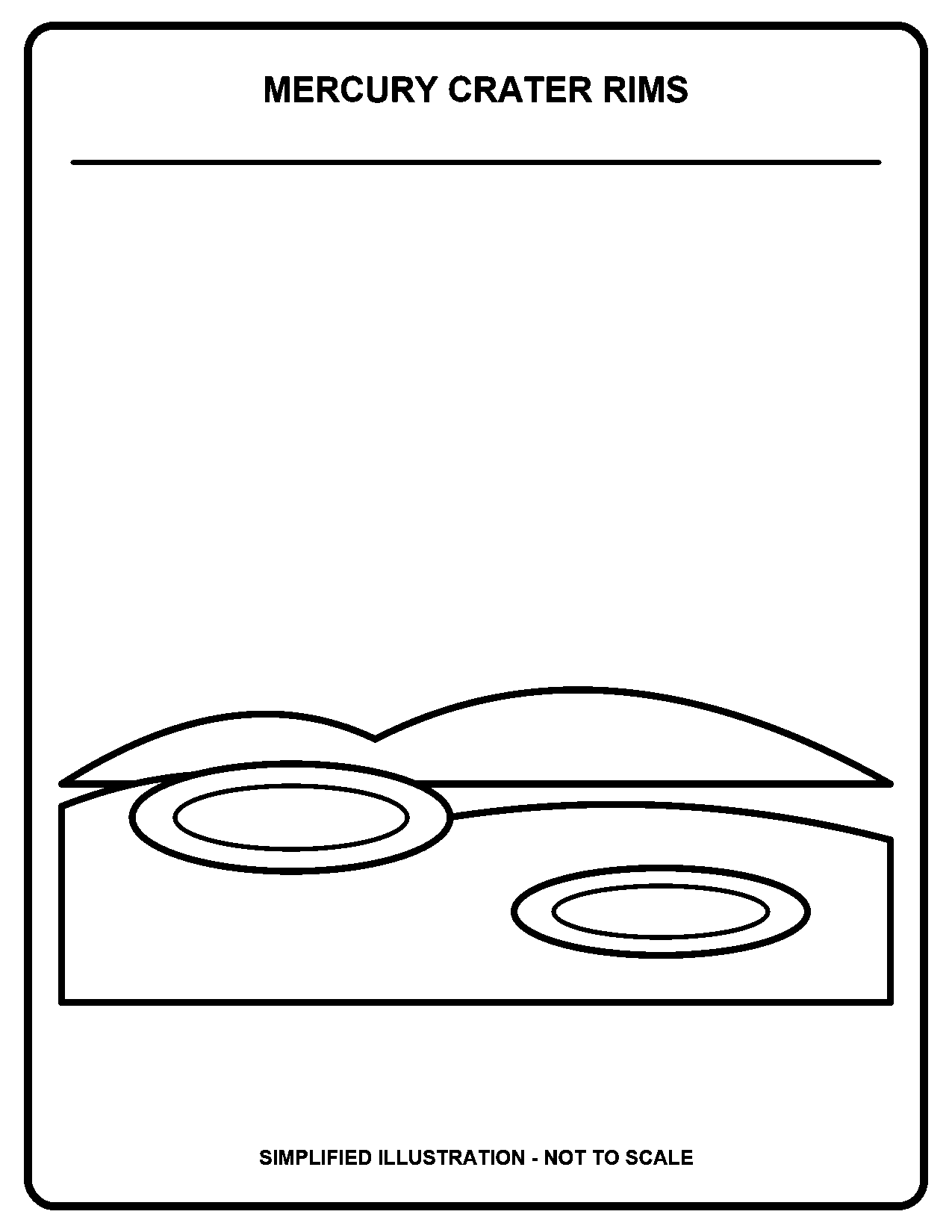 Mercury Crater Rims black-and-white coloring page