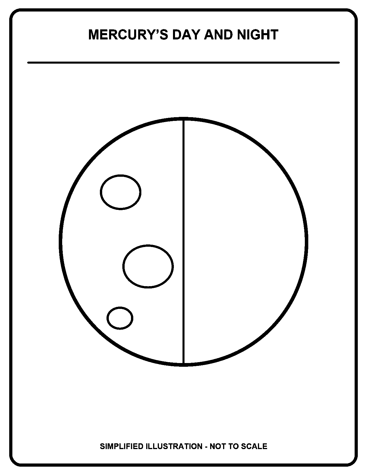 Mercury’s Day and Night black-and-white coloring page