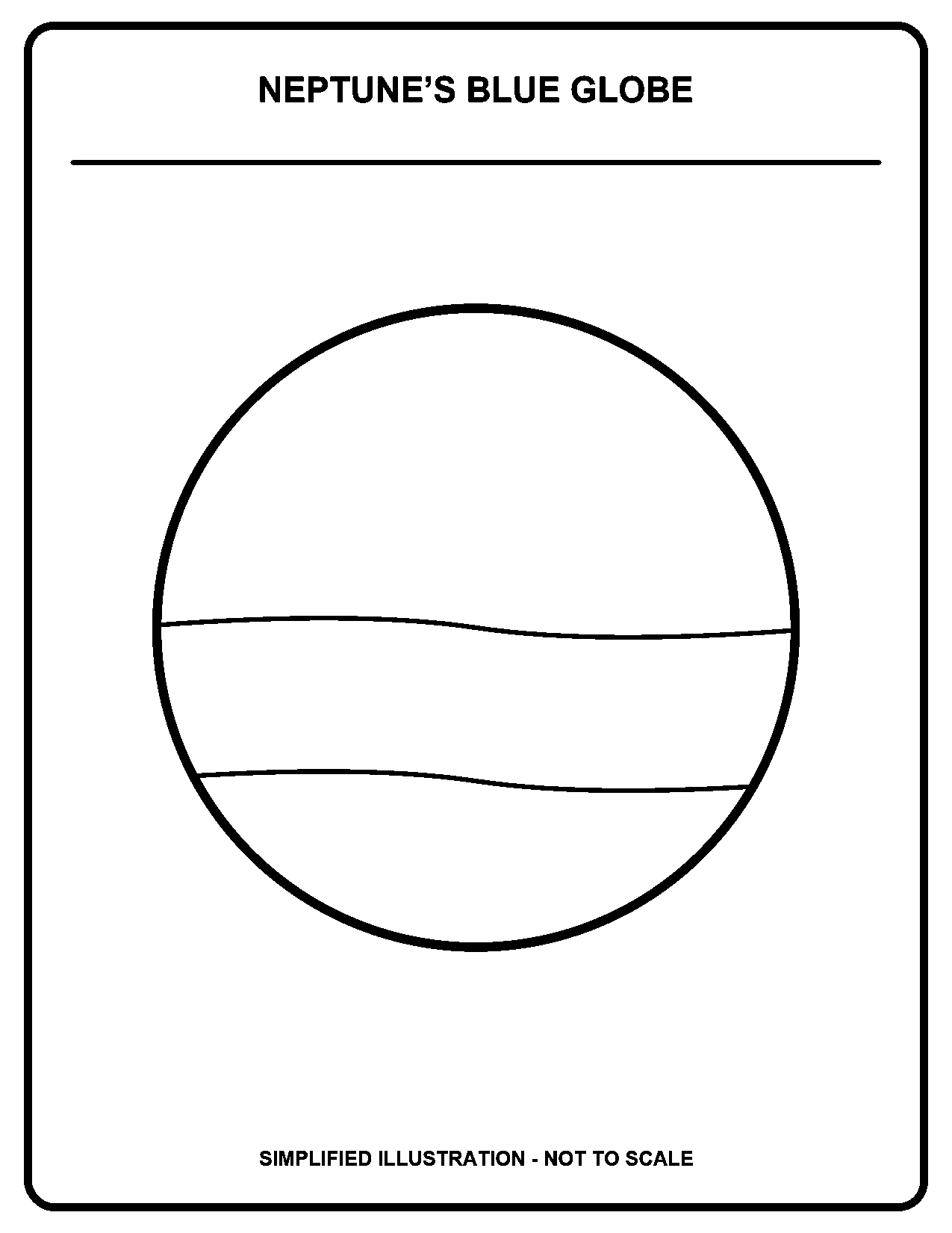 Neptune’s Blue Globe black-and-white coloring page
