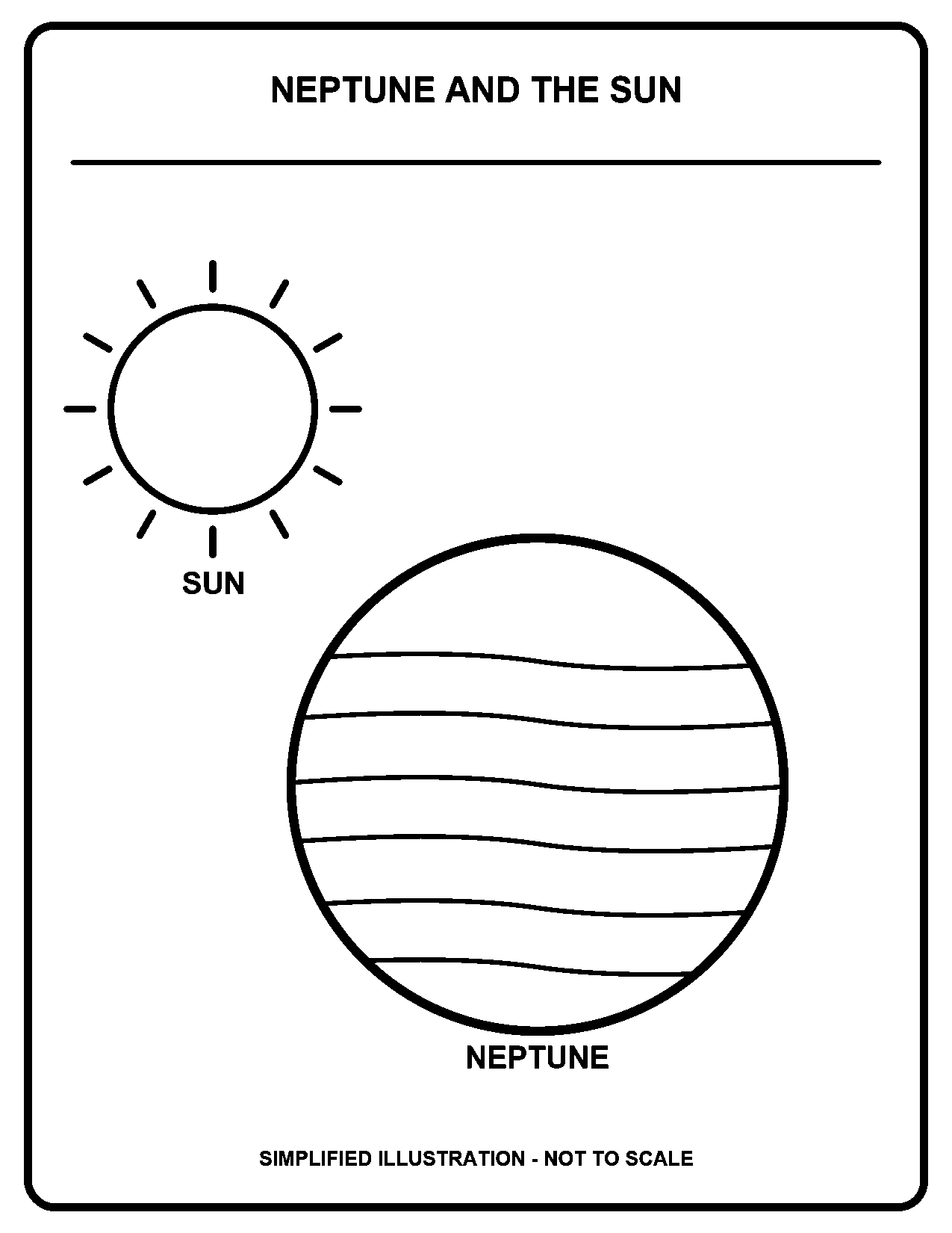 Neptune and the Sun black-and-white coloring page