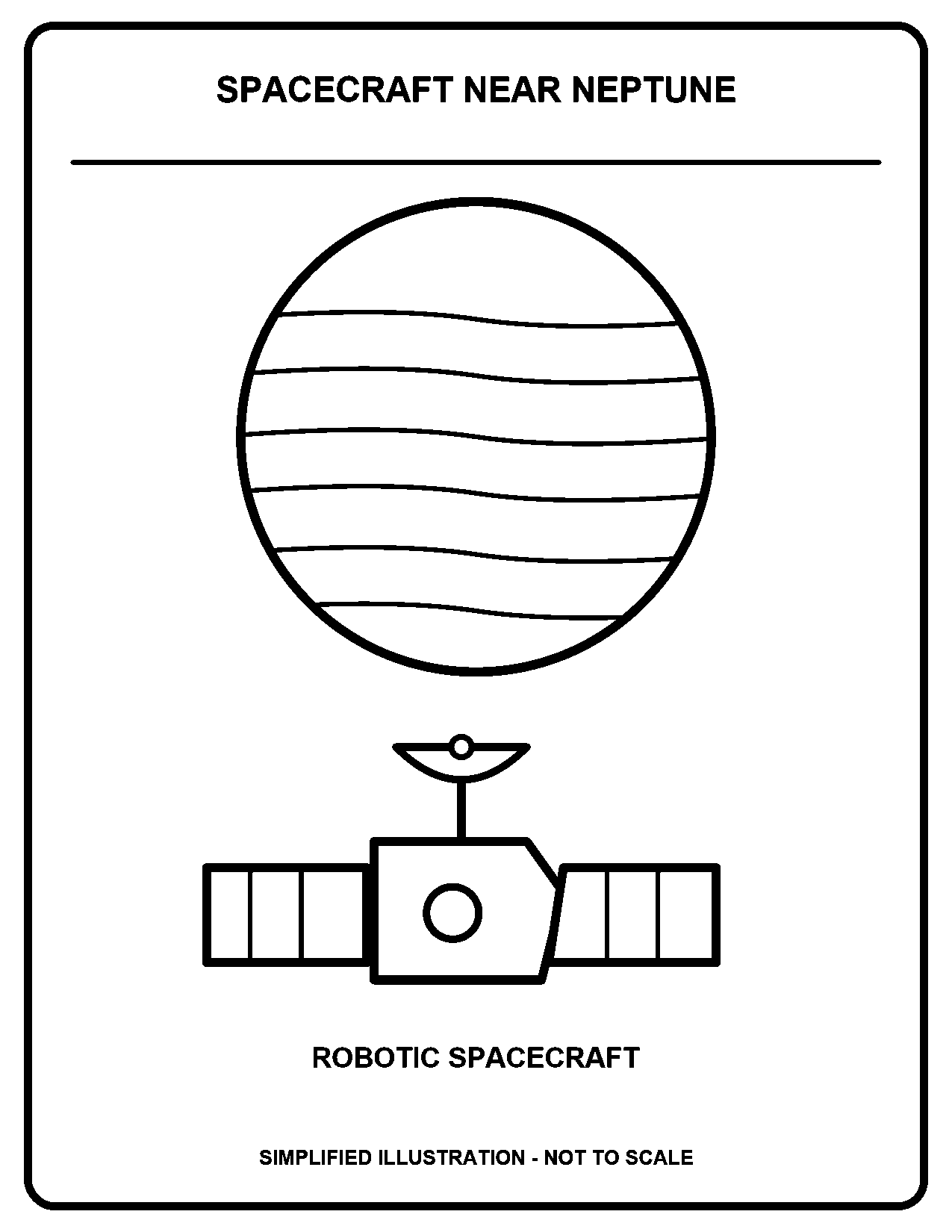 Spacecraft Near Neptune black-and-white coloring page