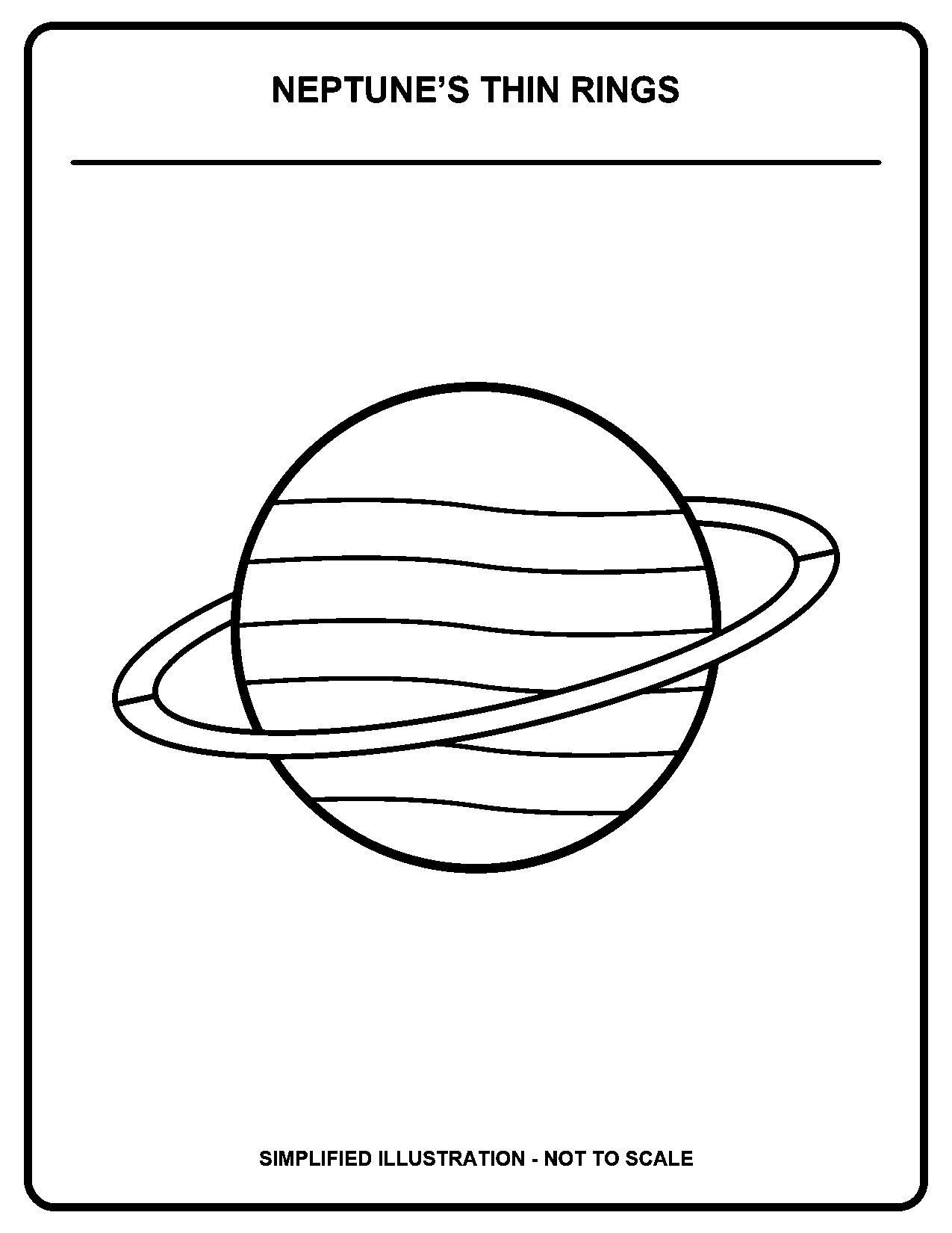 Neptune’s Thin Rings black-and-white coloring page