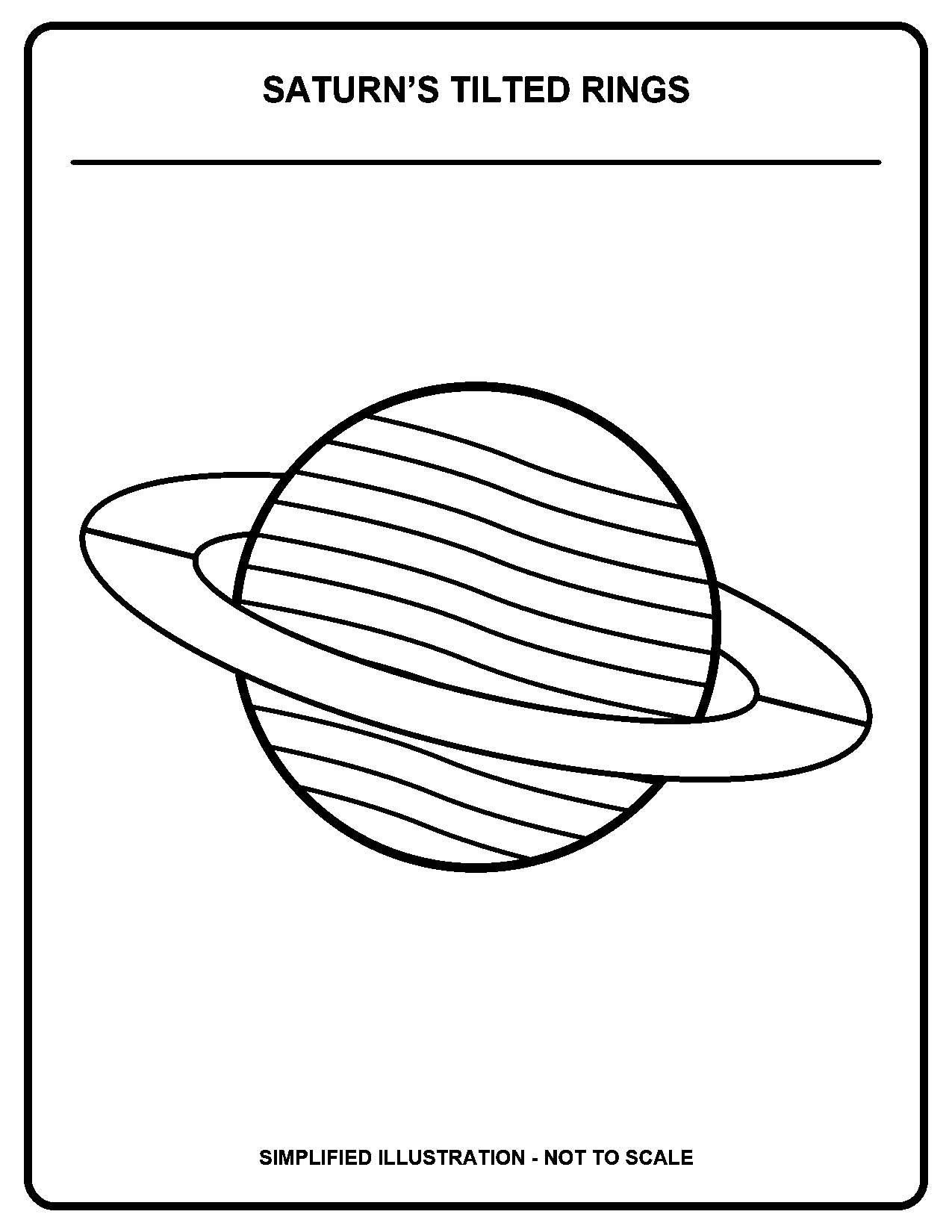 Saturn’s Tilted Rings black-and-white coloring page