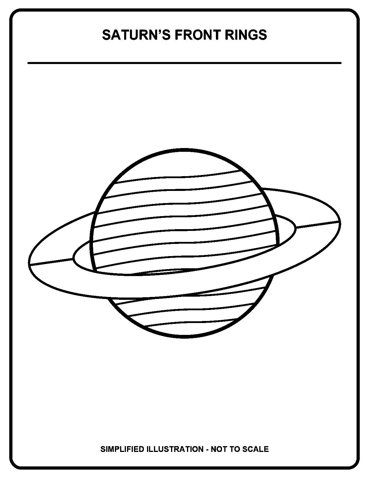 Saturn’s Front Rings black-and-white coloring page