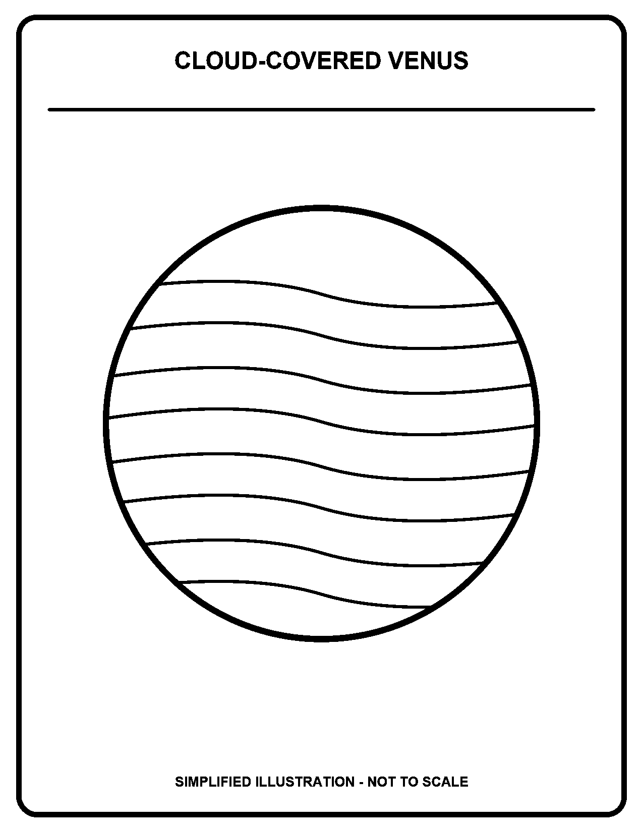 Cloud-Covered Venus black-and-white coloring page