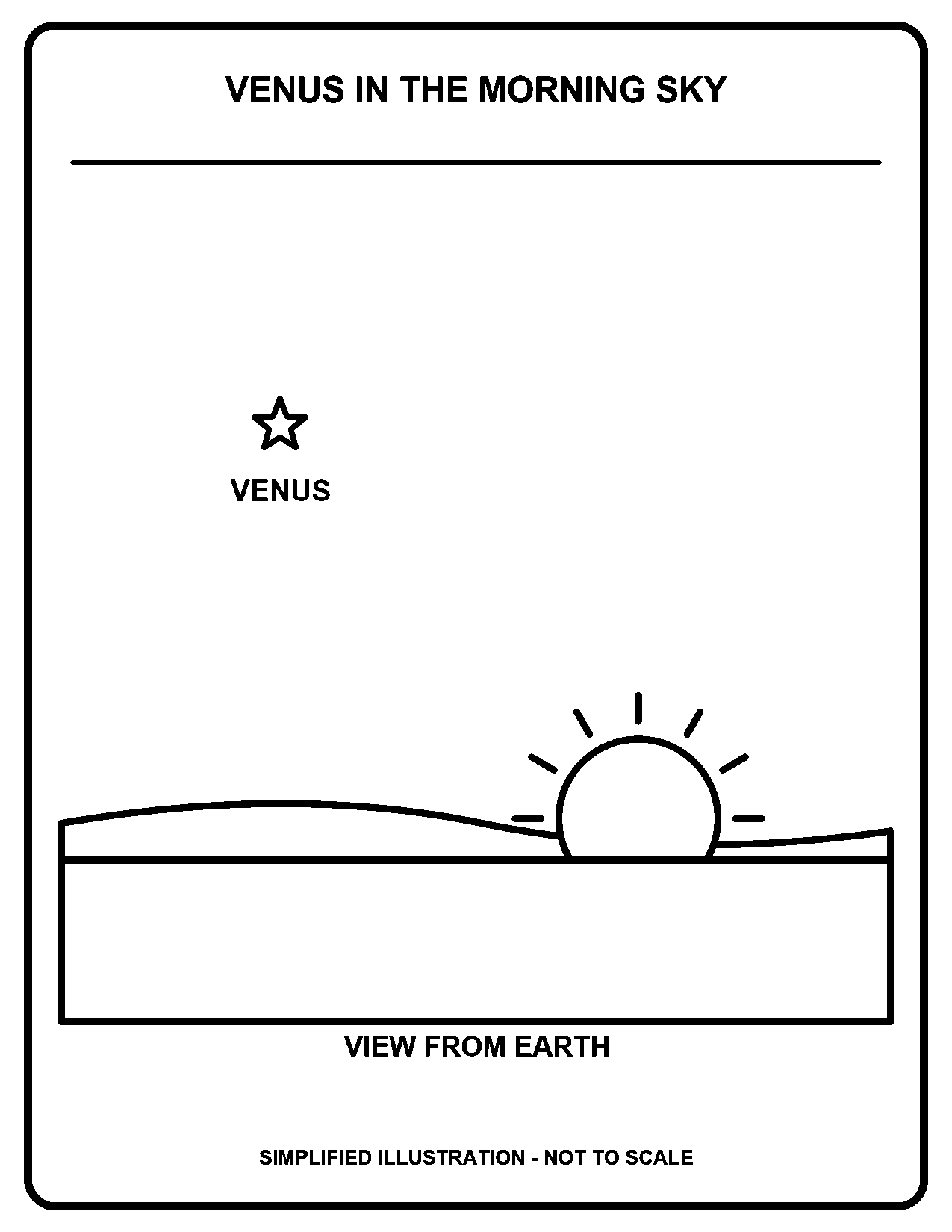 Venus in the Morning Sky black-and-white coloring page