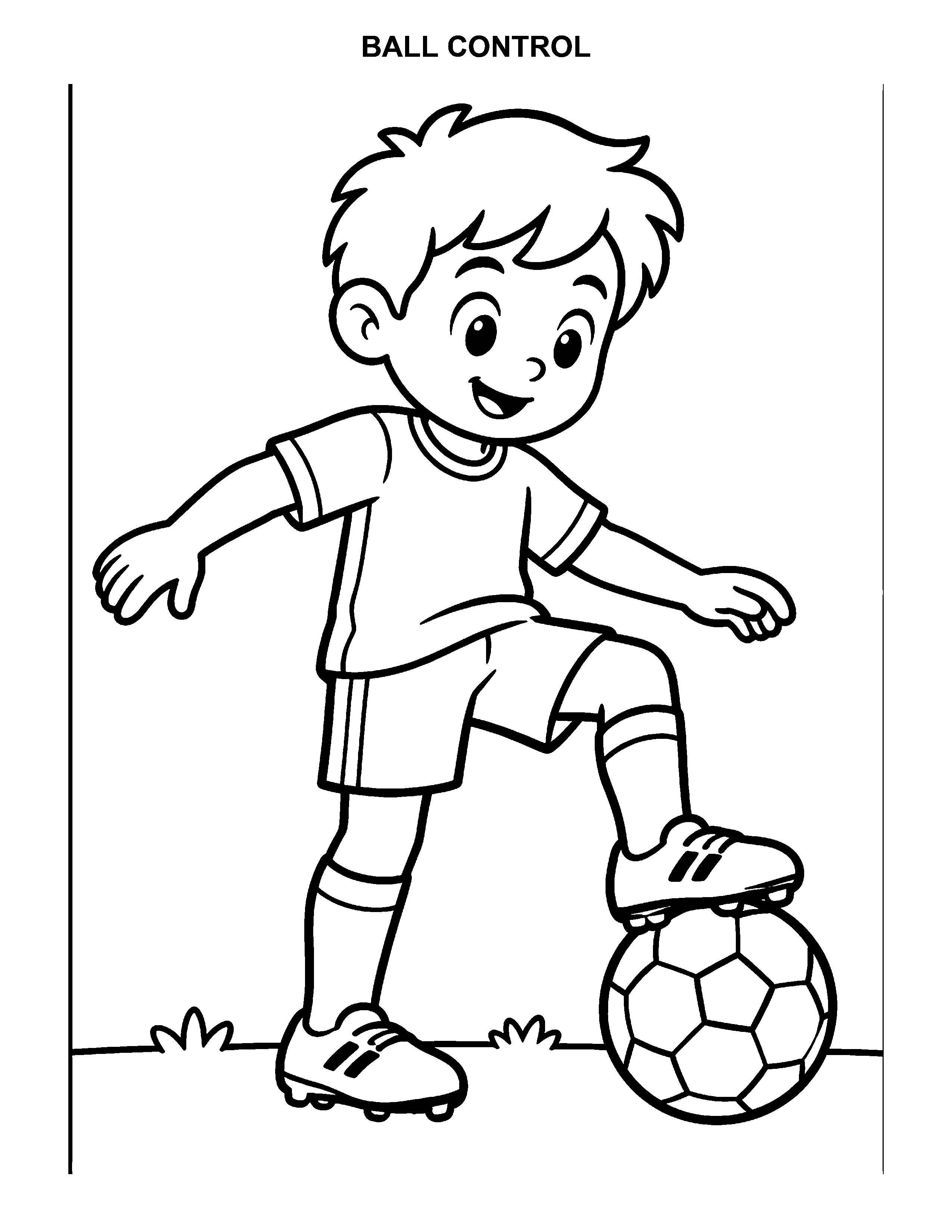 Ball Control black-and-white printable