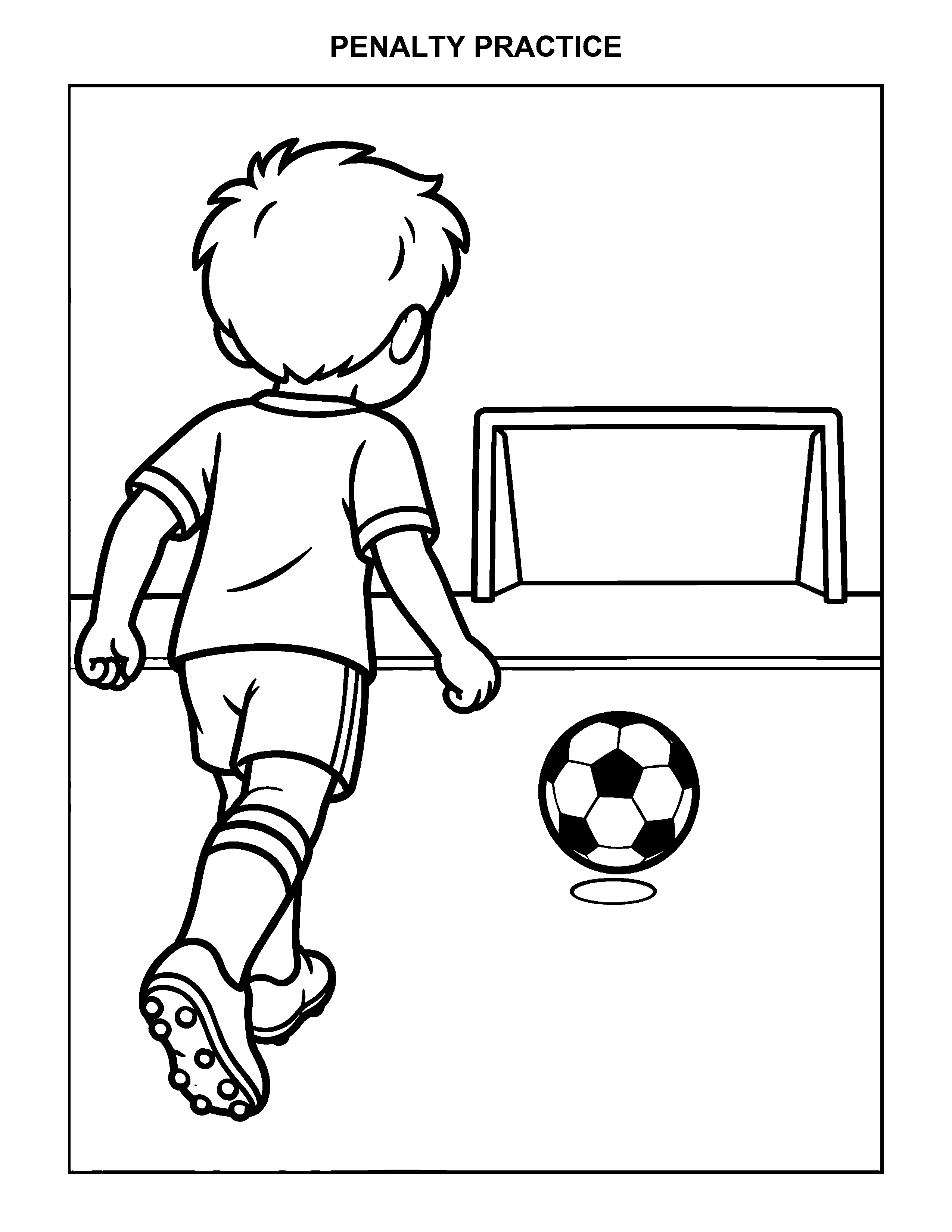 Penalty Practice black-and-white printable