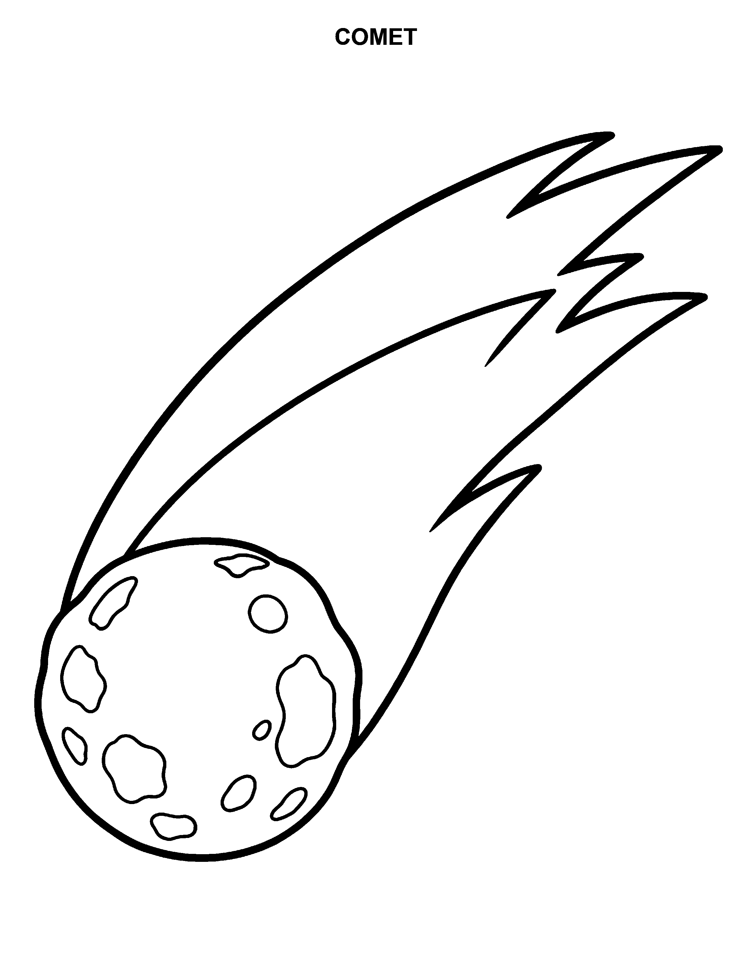 Comet black-and-white printable