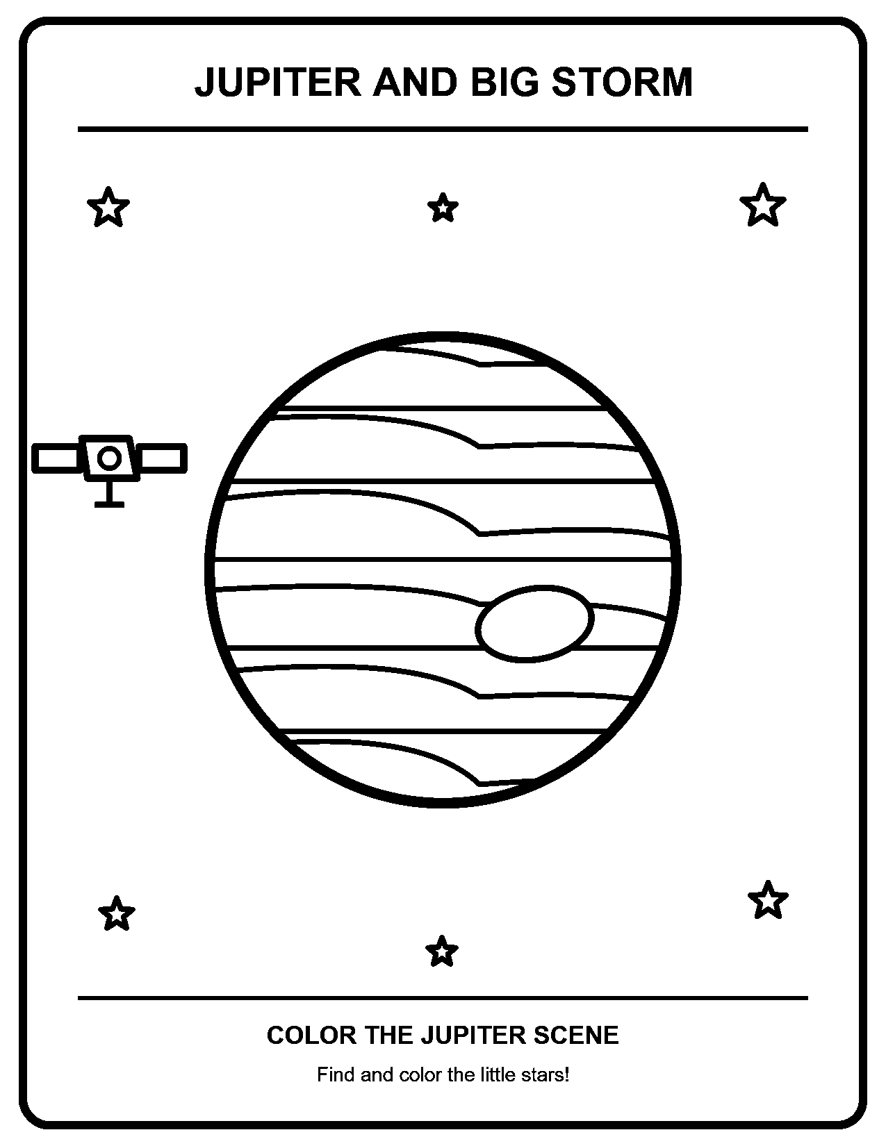 Jupiter black-and-white printable