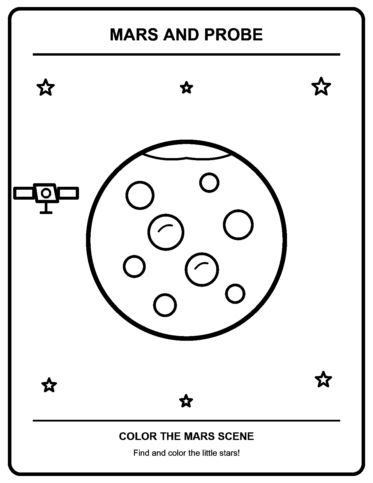 Mars black-and-white printable
