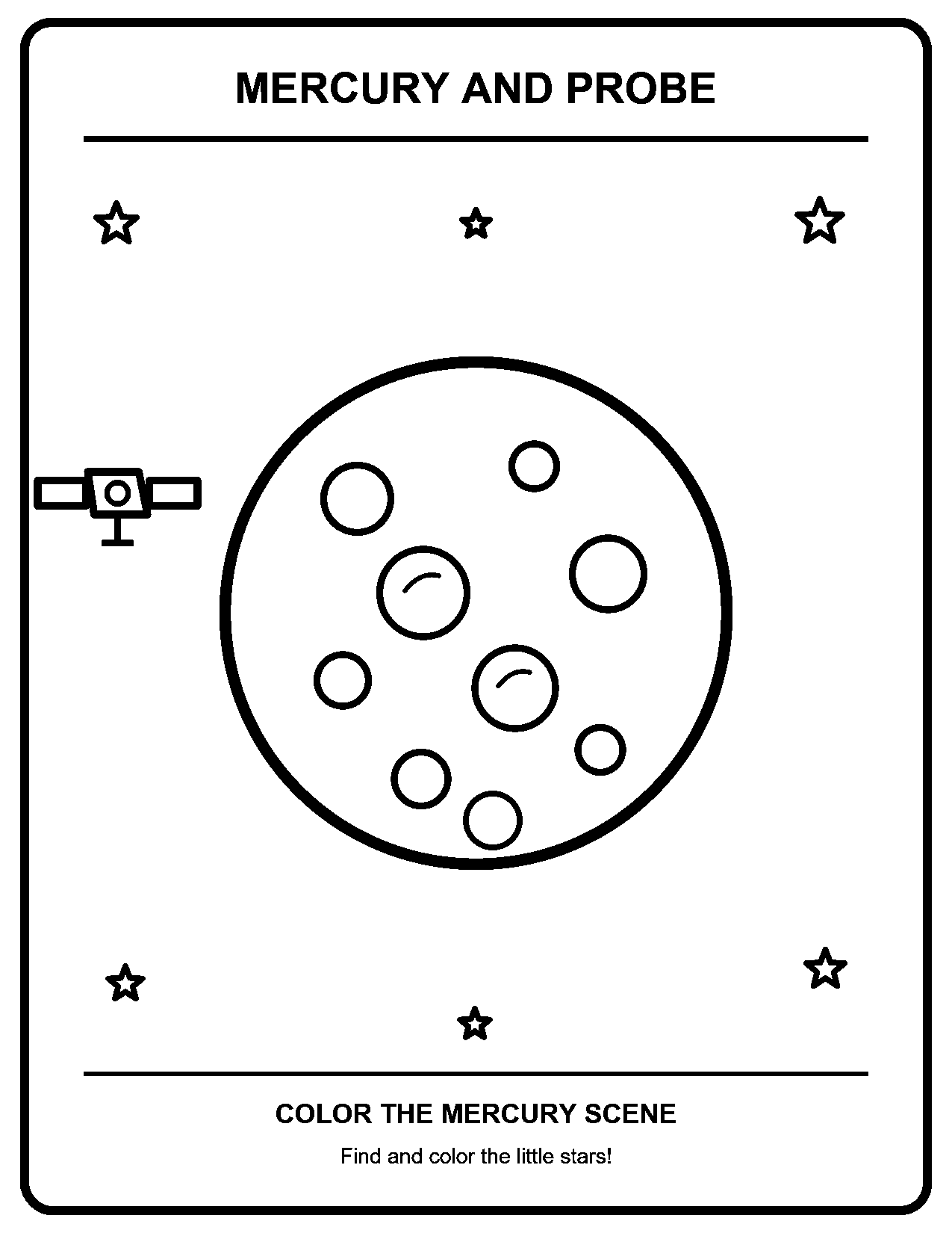 Mercury black-and-white printable