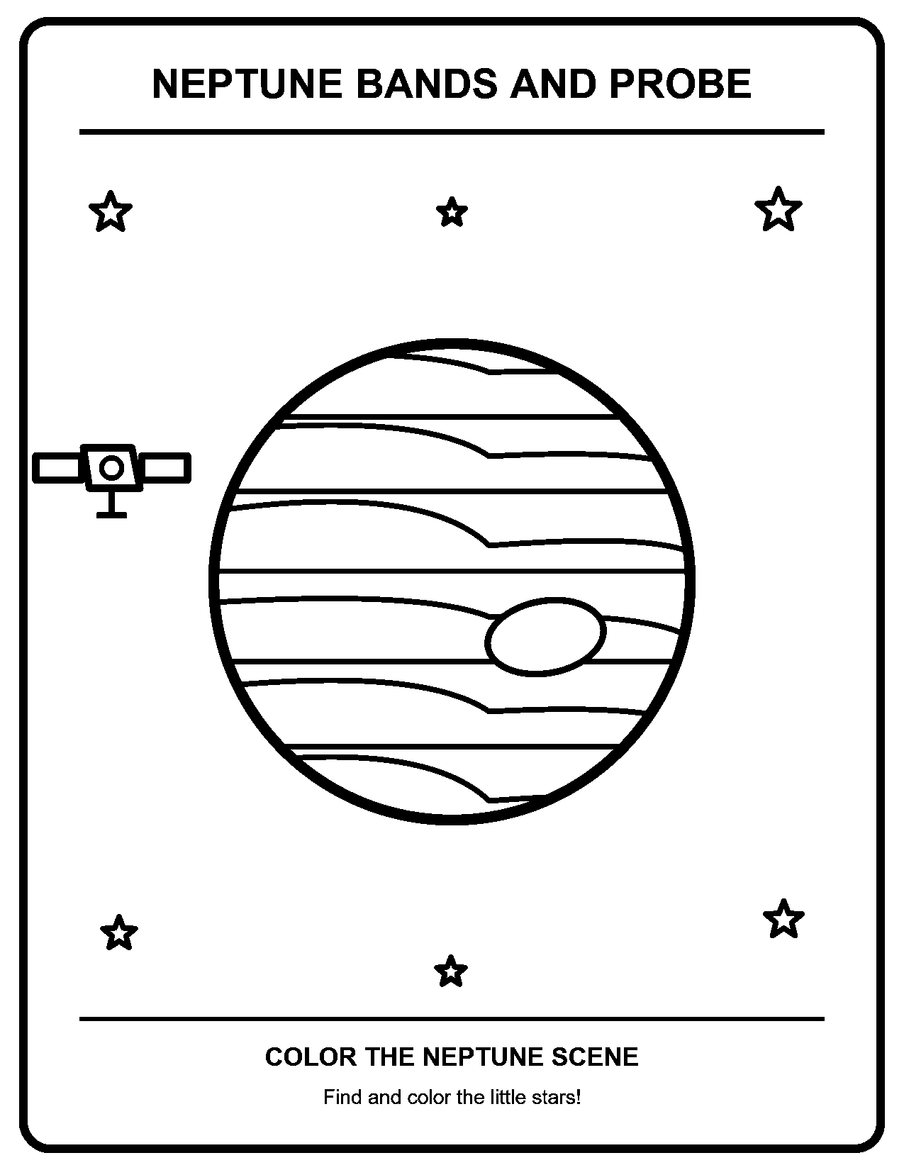 Neptune black-and-white printable