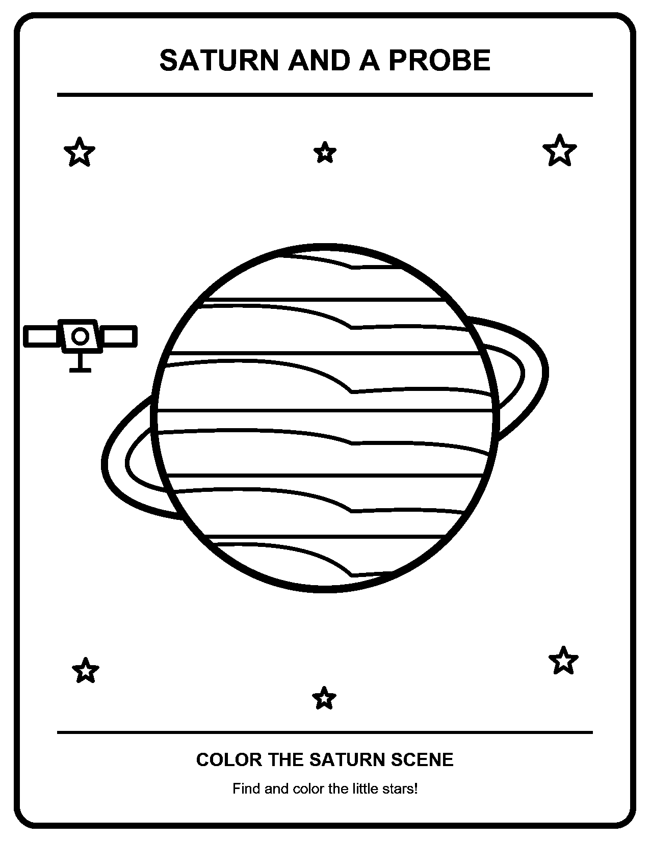 Saturn black-and-white printable