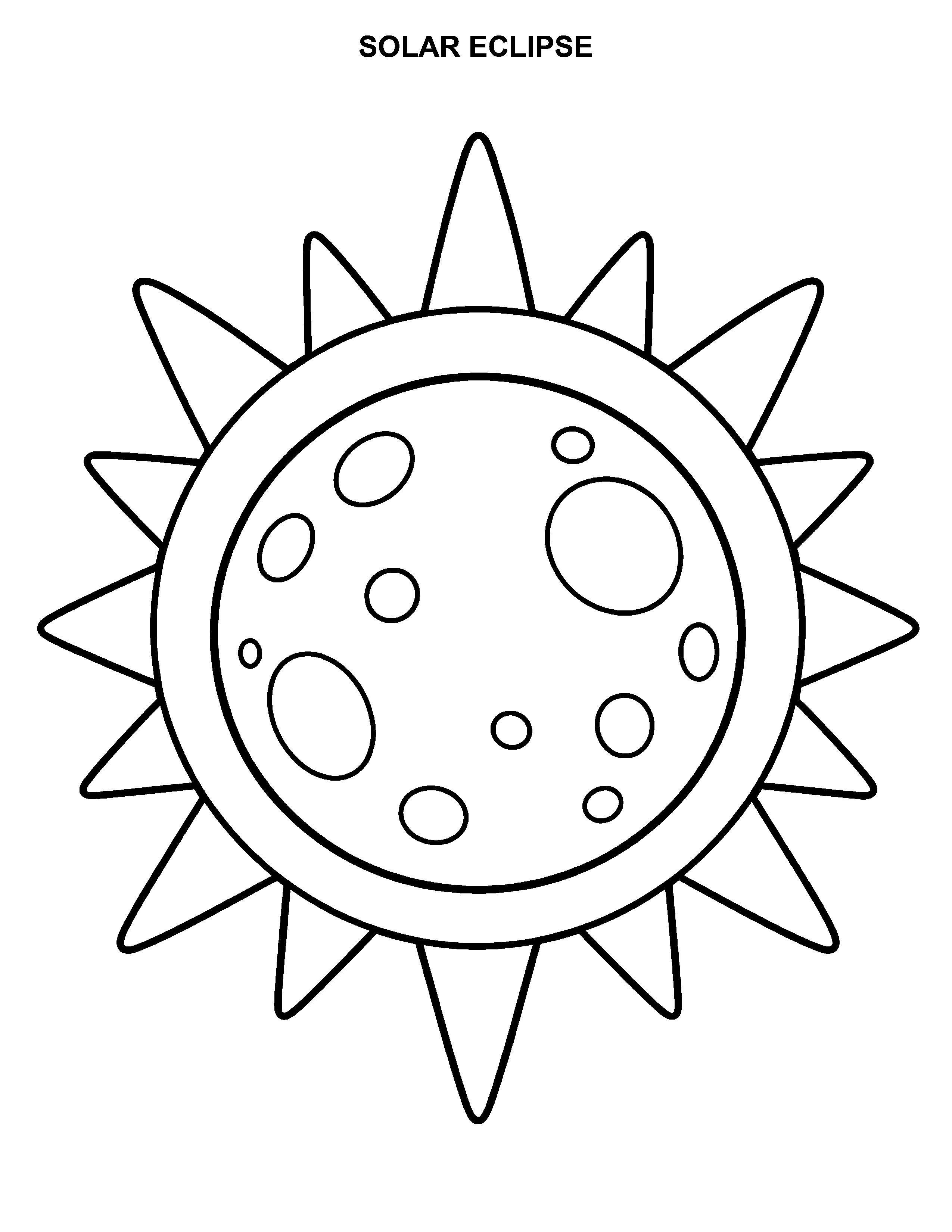 Solar Eclipse black-and-white printable