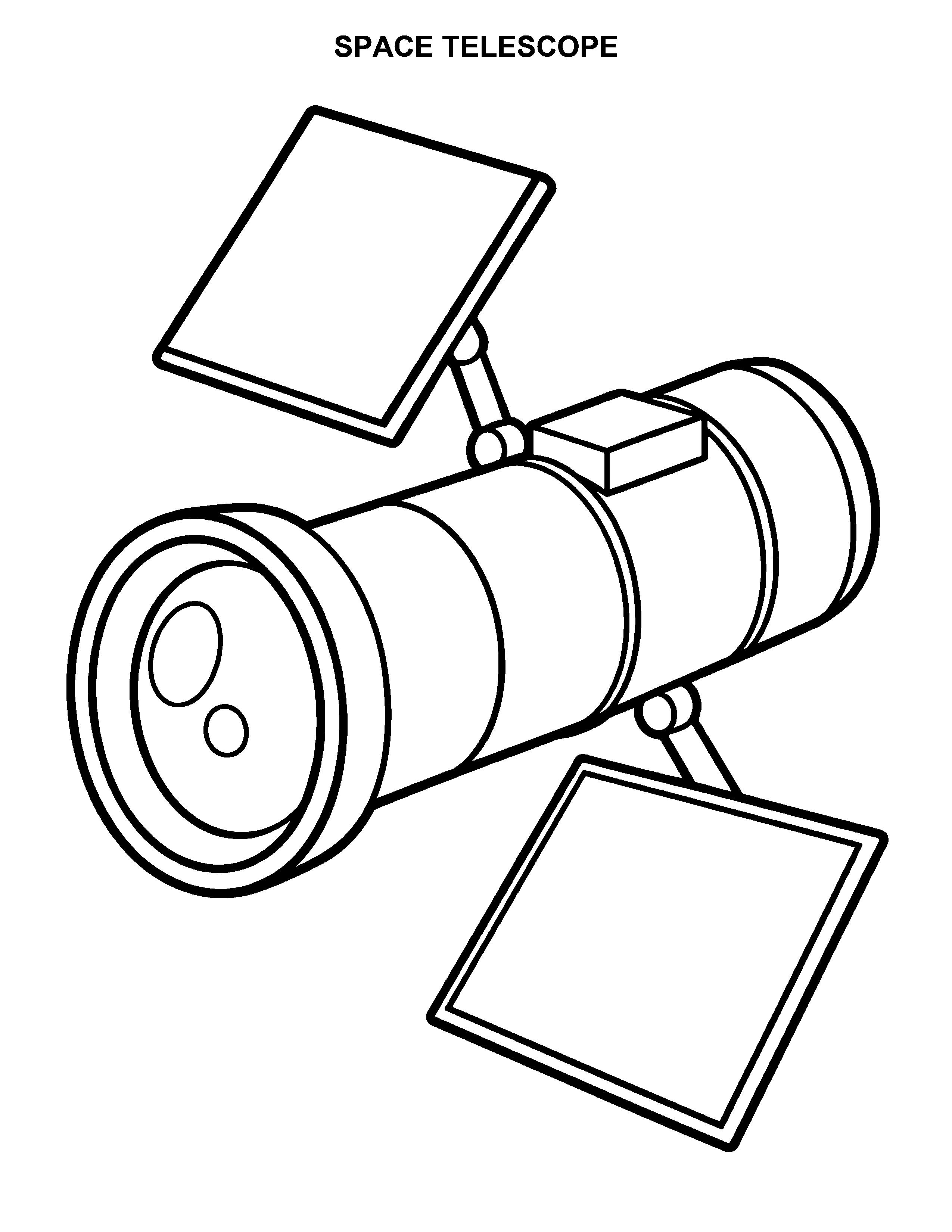 Space Telescope black-and-white printable