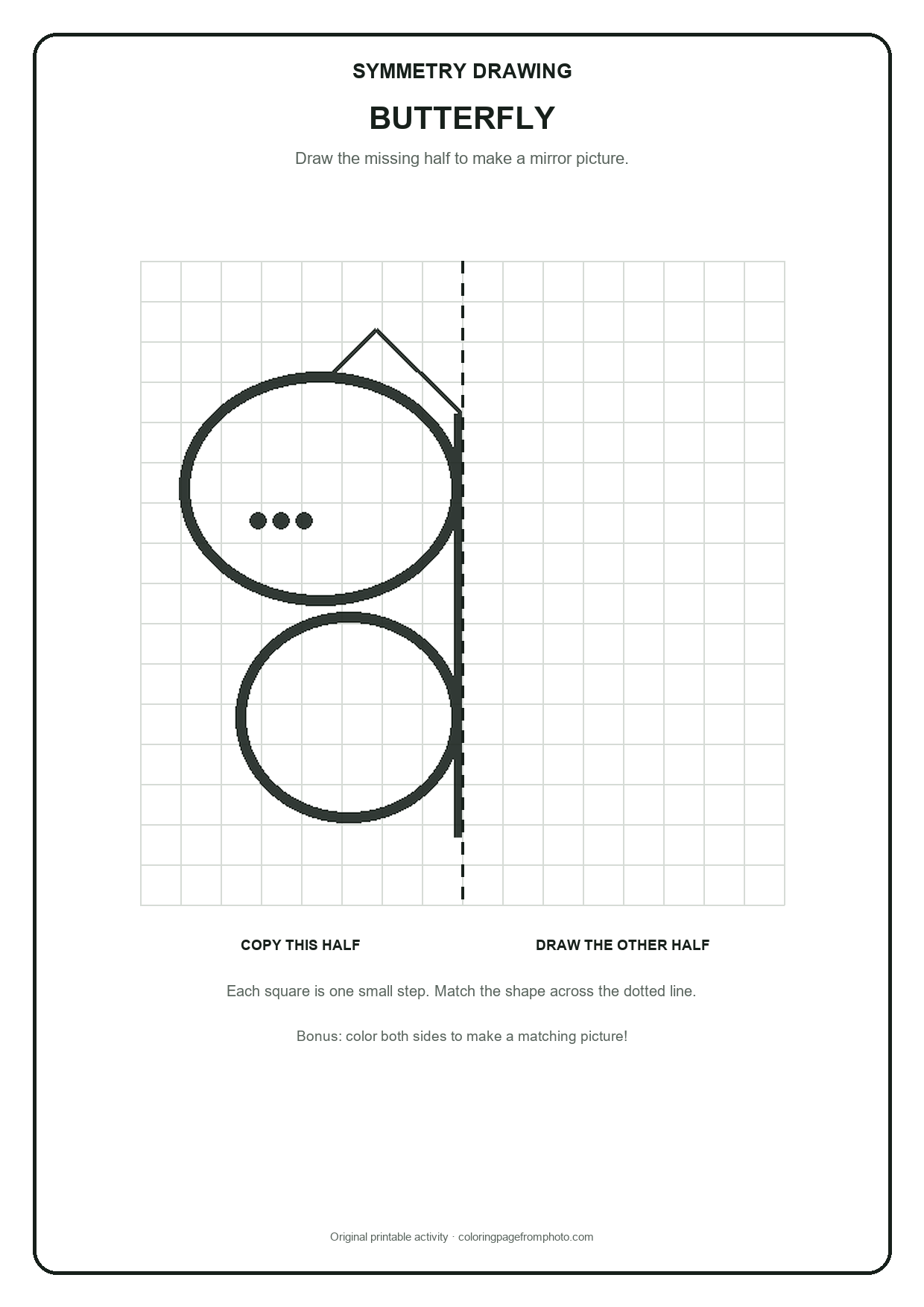 Printable butterfly symmetry drawing printables activity