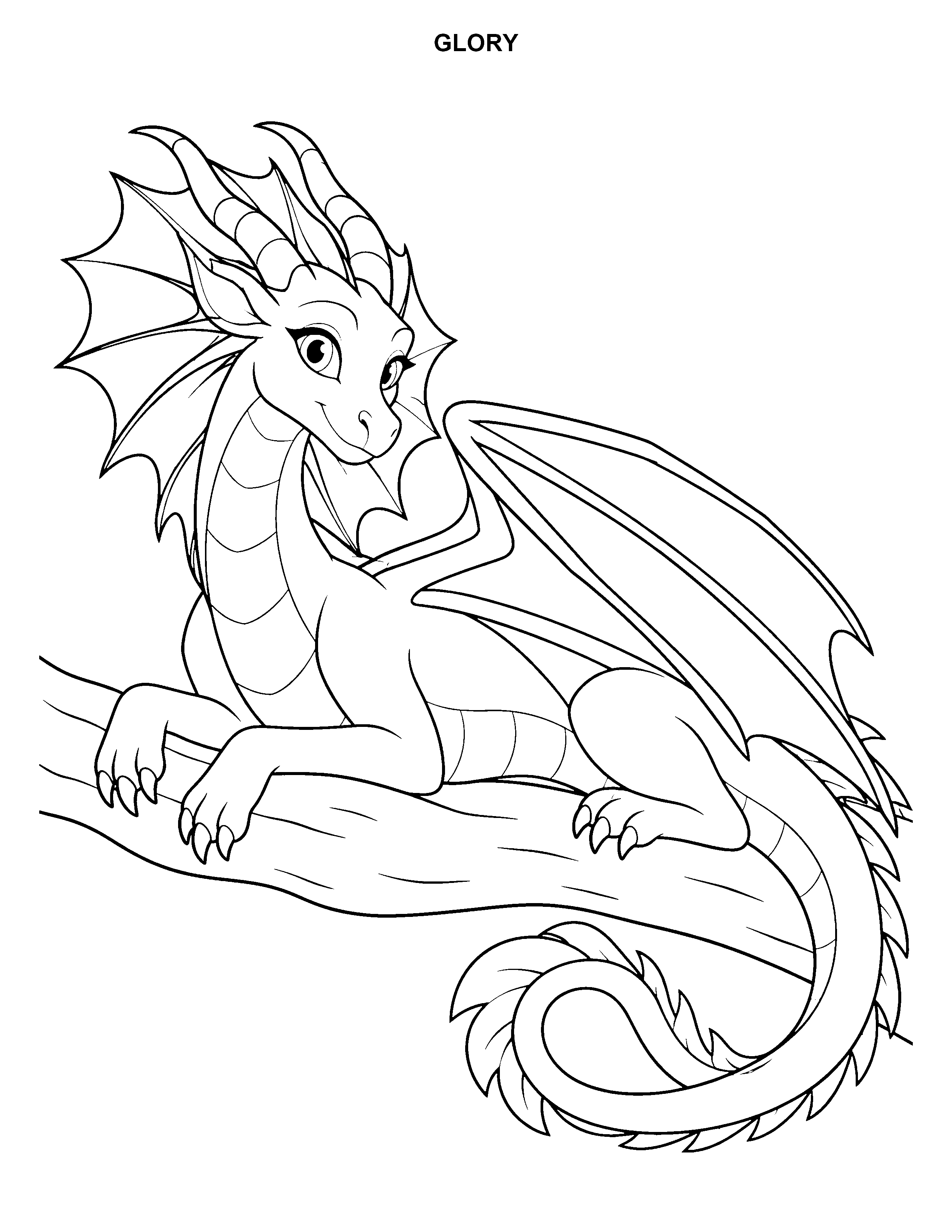 Glory printable black-and-white coloring page