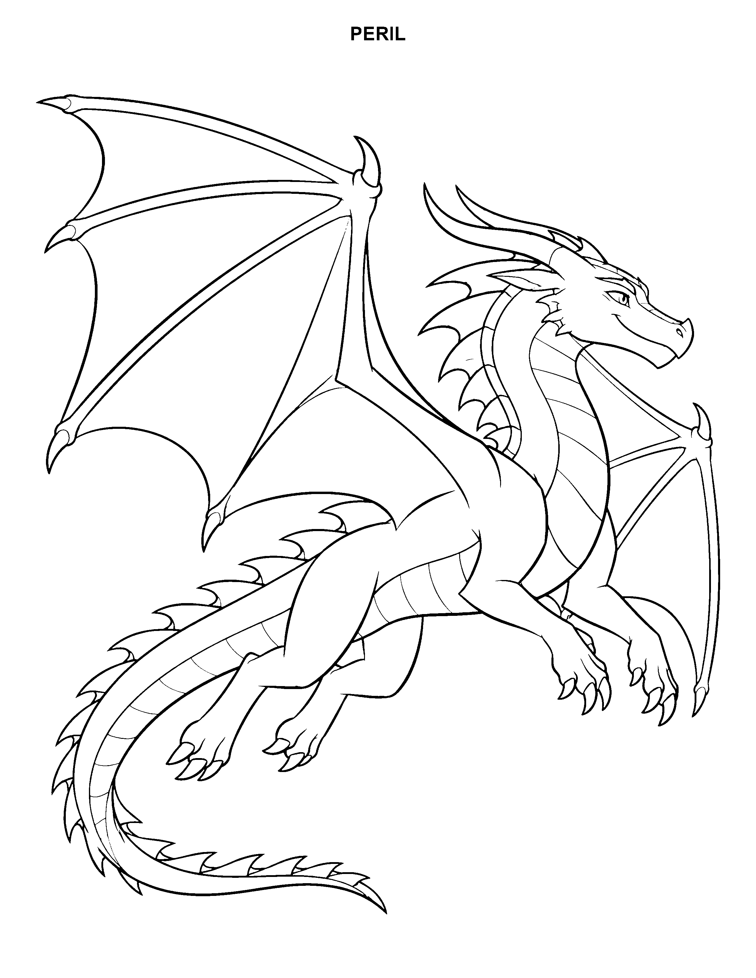 Peril printable black-and-white coloring page